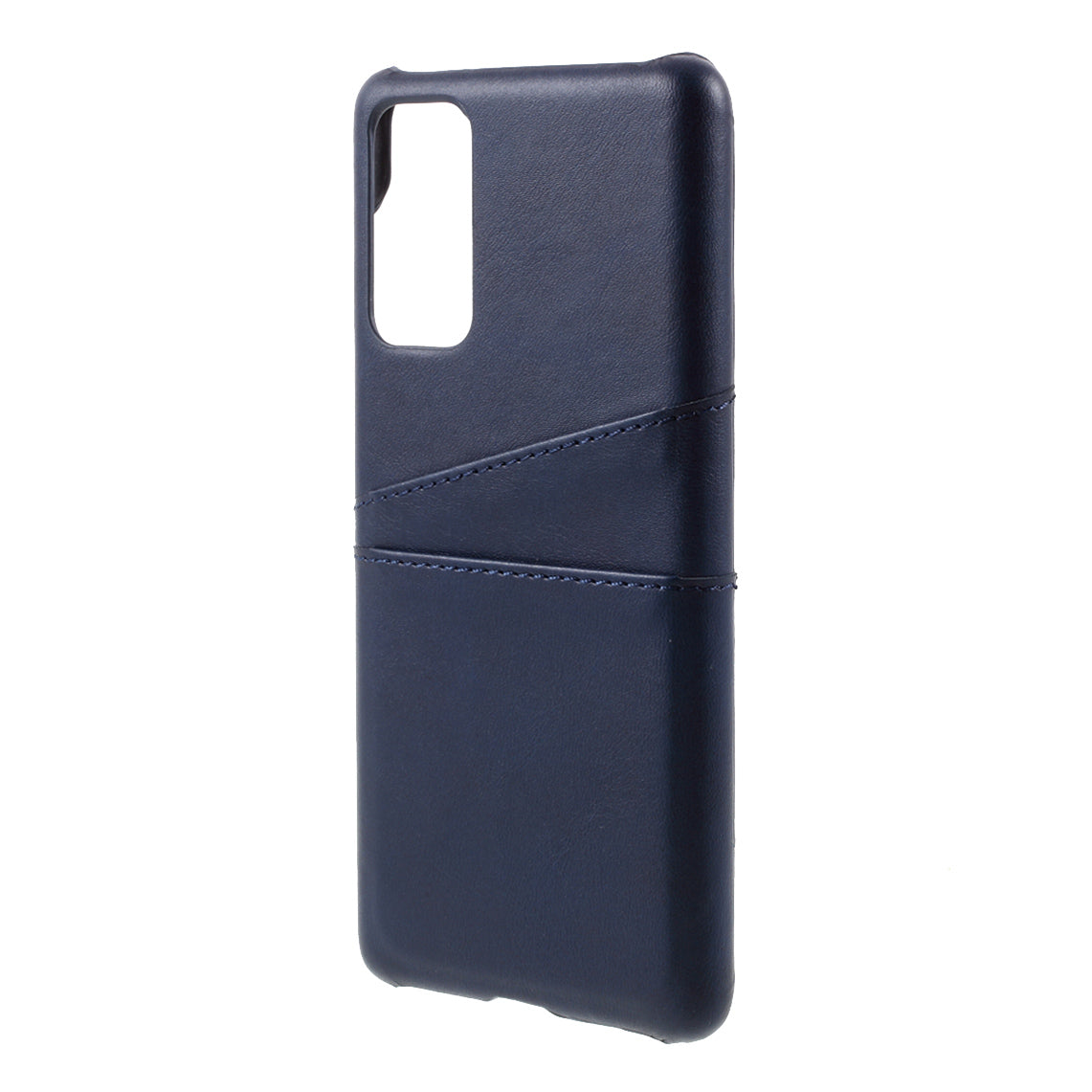 For Samsung Galaxy S20 FE 4G/5G/S20 Lite/S20 FE 2022 Double Card Slots PU Leather Coated PC Cover - Blue