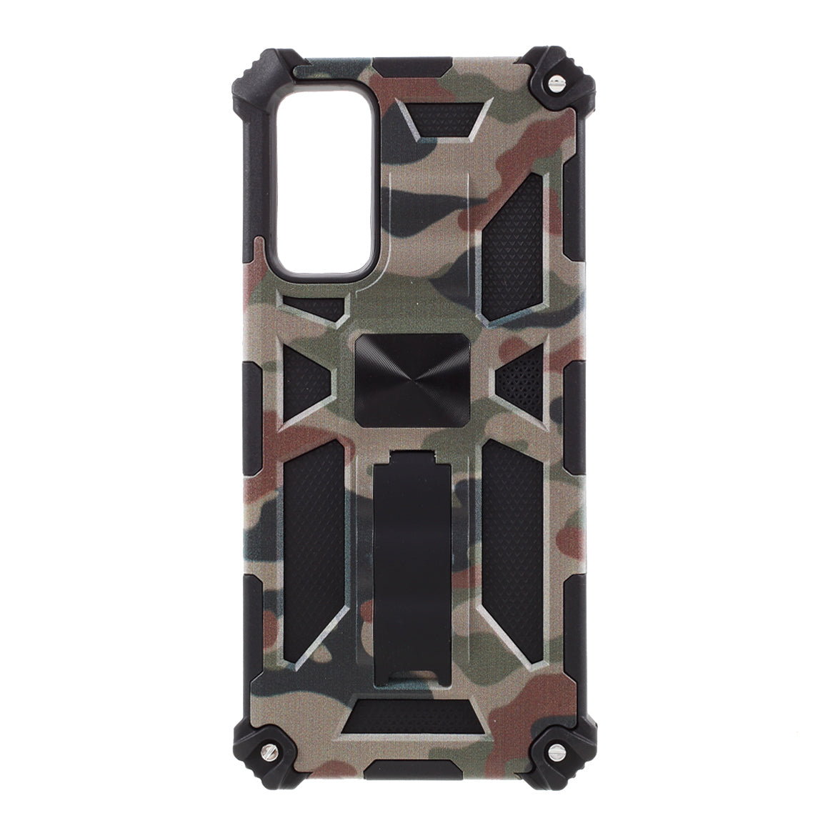 For Samsung Galaxy S20 FE 4G/5G/S20 Lite/S20 FE 2022 Camouflage Style Shock Absorption Detachable 2 in 1 Phone Protective Shell - Army Green