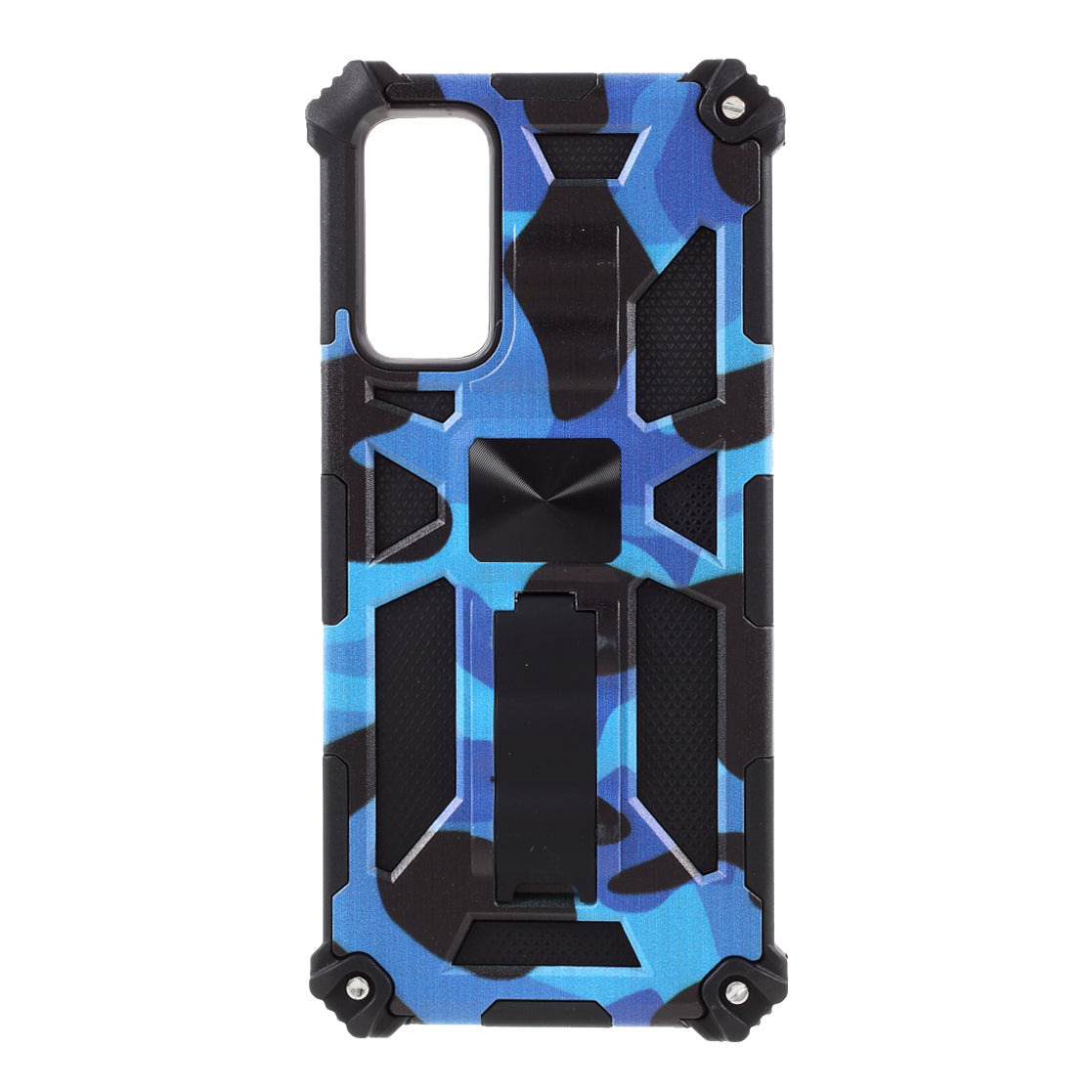 For Samsung Galaxy S20 FE 4G/5G/S20 Lite/S20 FE 2022 Camouflage Style Shock Absorption Detachable 2 in 1 Phone Protective Shell - Blue