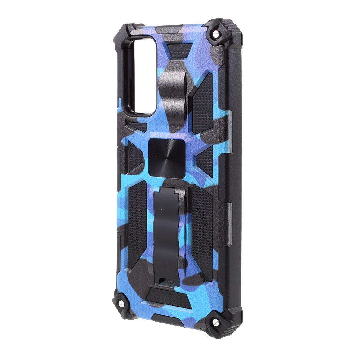 For Samsung Galaxy S20 FE 4G/5G/S20 Lite/S20 FE 2022 Camouflage Style Shock Absorption Detachable 2 in 1 Phone Protective Shell - Blue