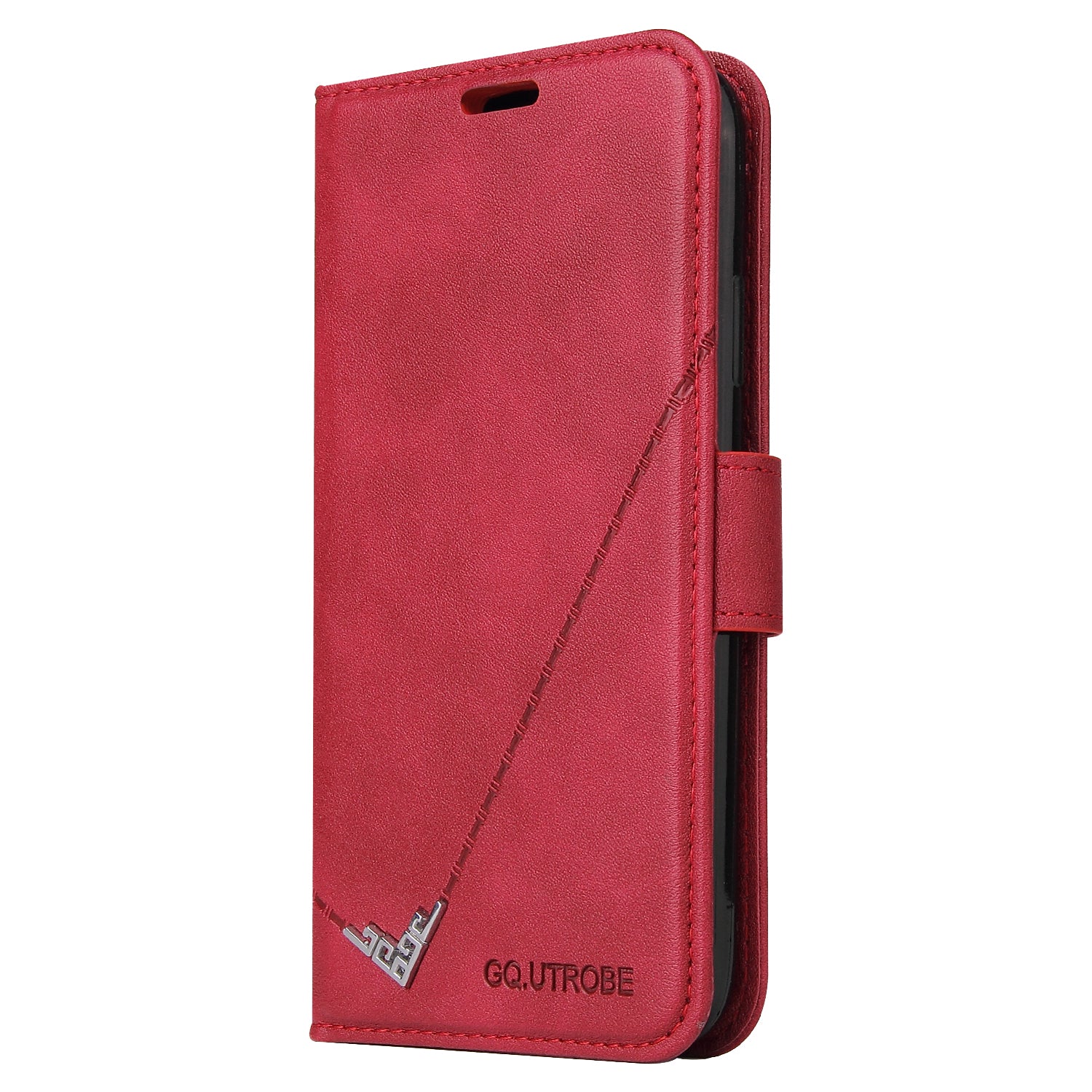 GQ.UTROBE Rectangular Metal Decor Stand Leather Cover for Samsung Galaxy S20 FE/S20 Fan Edition/S20 FE 5G/S20 Fan Edition 5G - Red