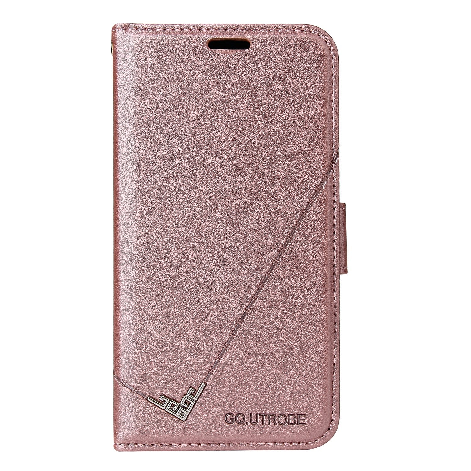 GQ.UTROBE Rectangular Metal Decor Stand Leather Cover for Samsung Galaxy S20 FE/S20 Fan Edition/S20 FE 5G/S20 Fan Edition 5G - Rose Gold