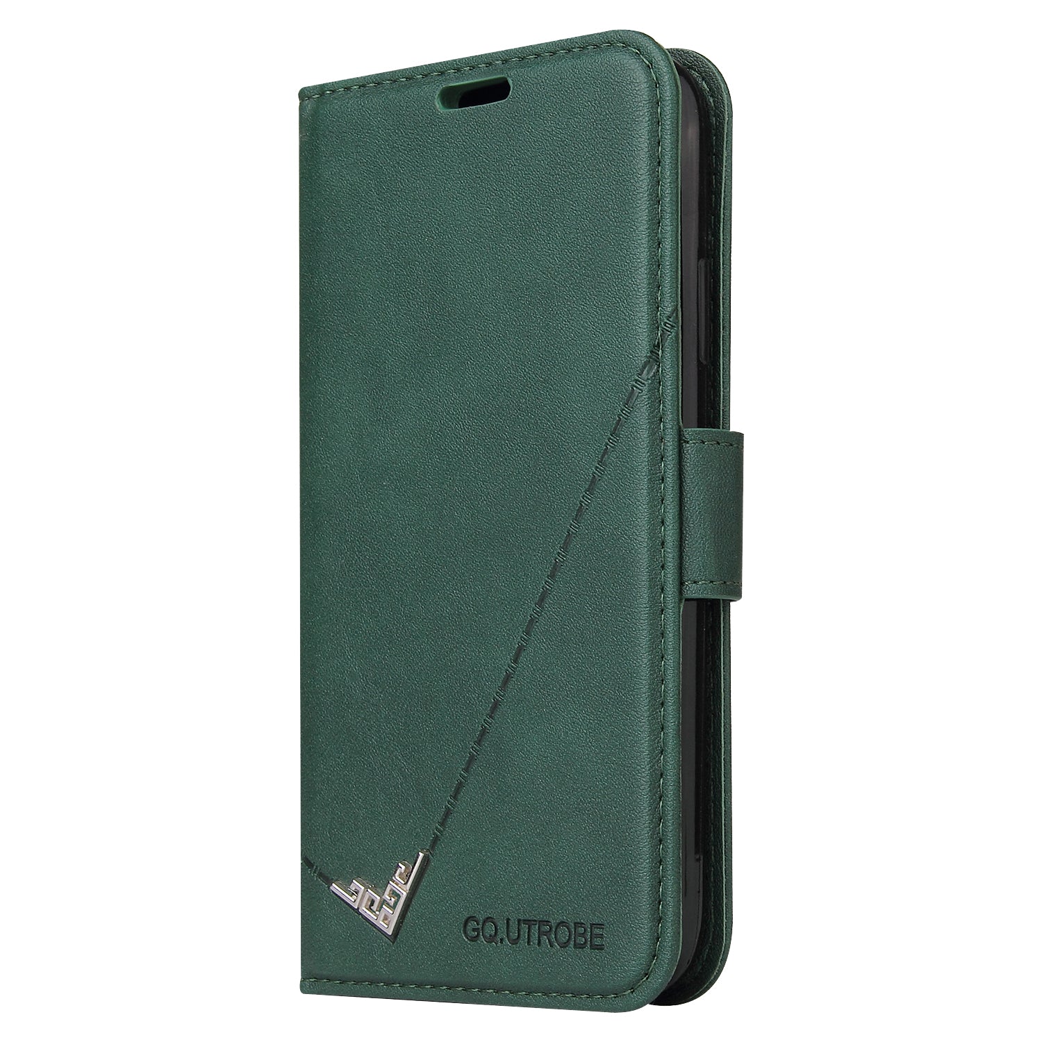 GQ.UTROBE Rectangular Metal Decor Stand Leather Cover for Samsung Galaxy S20 FE/S20 Fan Edition/S20 FE 5G/S20 Fan Edition 5G - Green