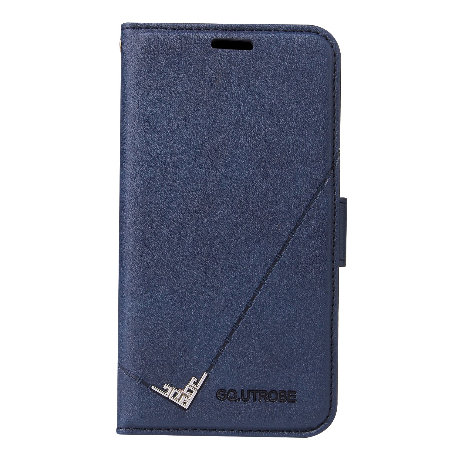 GQ.UTROBE Rectangular Metal Decor Stand Leather Cover for Samsung Galaxy S20 FE/S20 Fan Edition/S20 FE 5G/S20 Fan Edition 5G - Blue