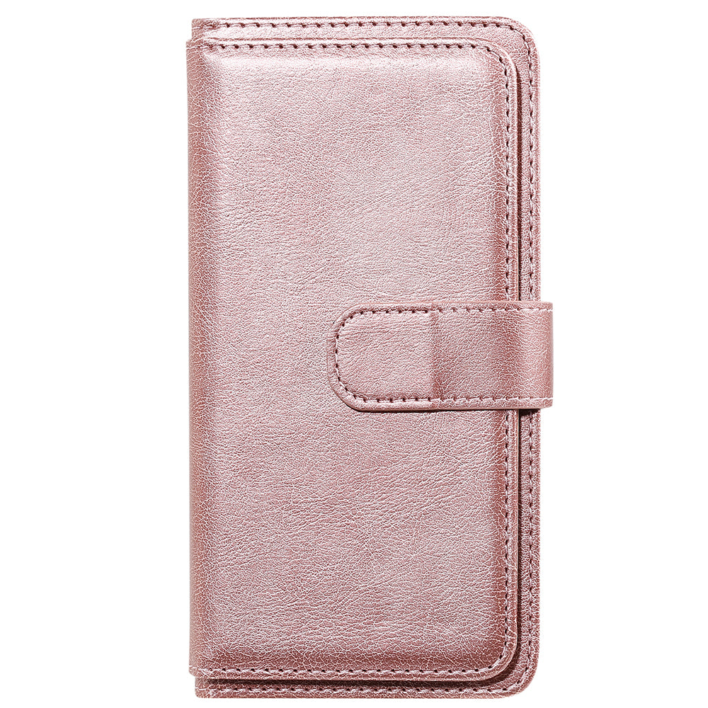 For Samsung Galaxy S20 FE 4G/S20 Fan Edition 4G/S20 FE 5G/S20 Fan Edition 5G/S20 Lite/S20 FE 2022 KT Multi-functional Series-1 New Arrival Leather Cover Shell with KT Multi-functional Series-1 10 Card Slots - Rose Gold