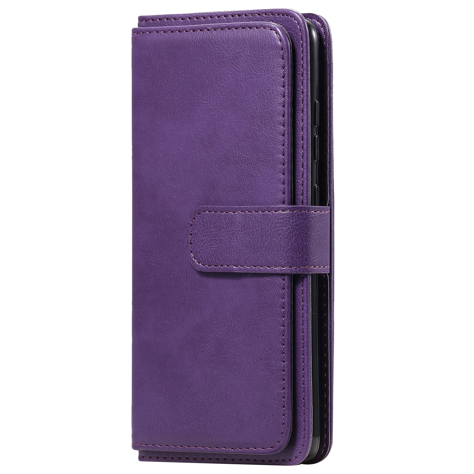 For Samsung Galaxy S20 FE 4G/S20 Fan Edition 4G/S20 FE 5G/S20 Fan Edition 5G/S20 Lite/S20 FE 2022 KT Multi-functional Series-1 New Arrival Leather Cover Shell with KT Multi-functional Series-1 10 Card Slots - Purple