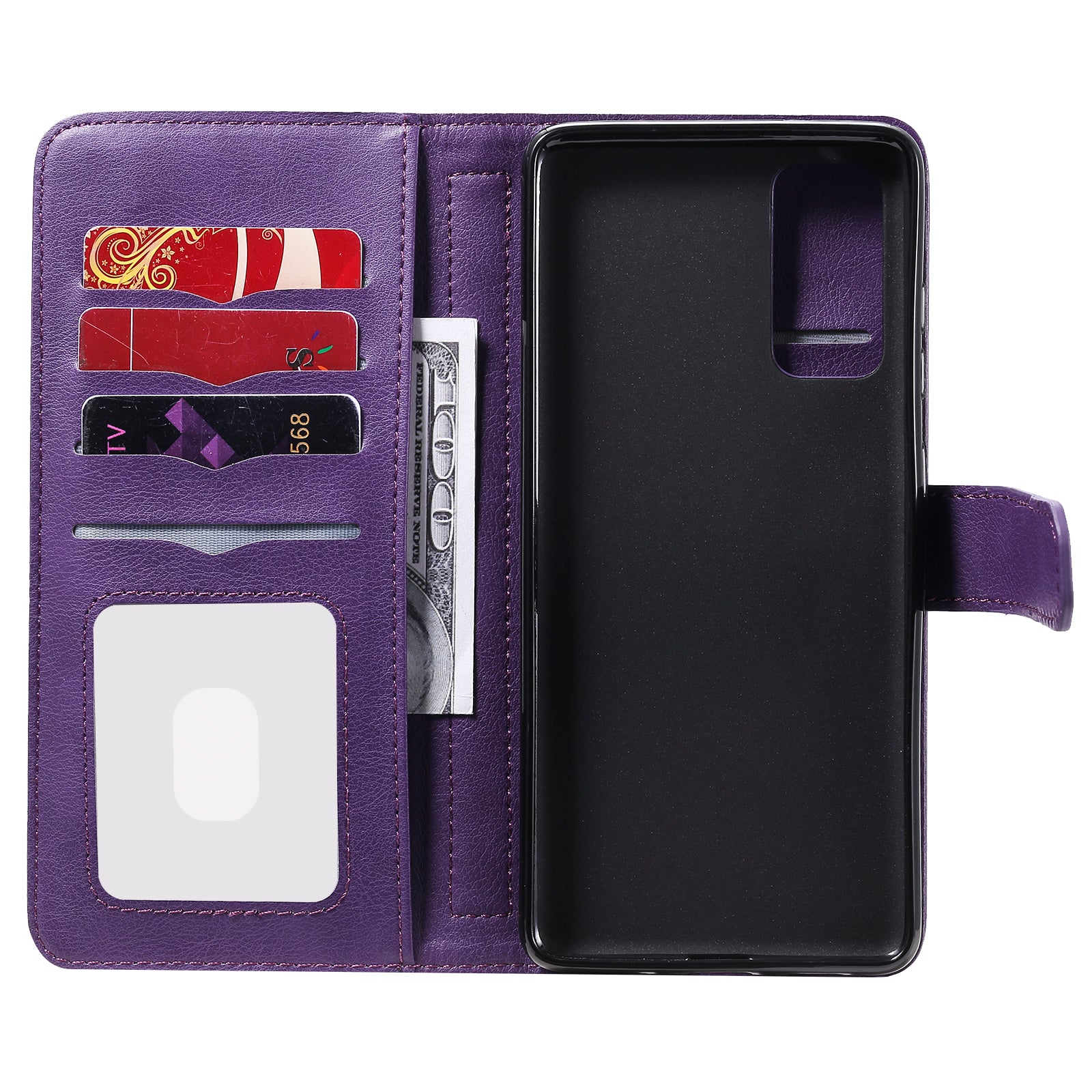 For Samsung Galaxy S20 FE 4G/S20 Fan Edition 4G/S20 FE 5G/S20 Fan Edition 5G/S20 Lite/S20 FE 2022 KT Multi-functional Series-1 New Arrival Leather Cover Shell with KT Multi-functional Series-1 10 Card Slots - Purple