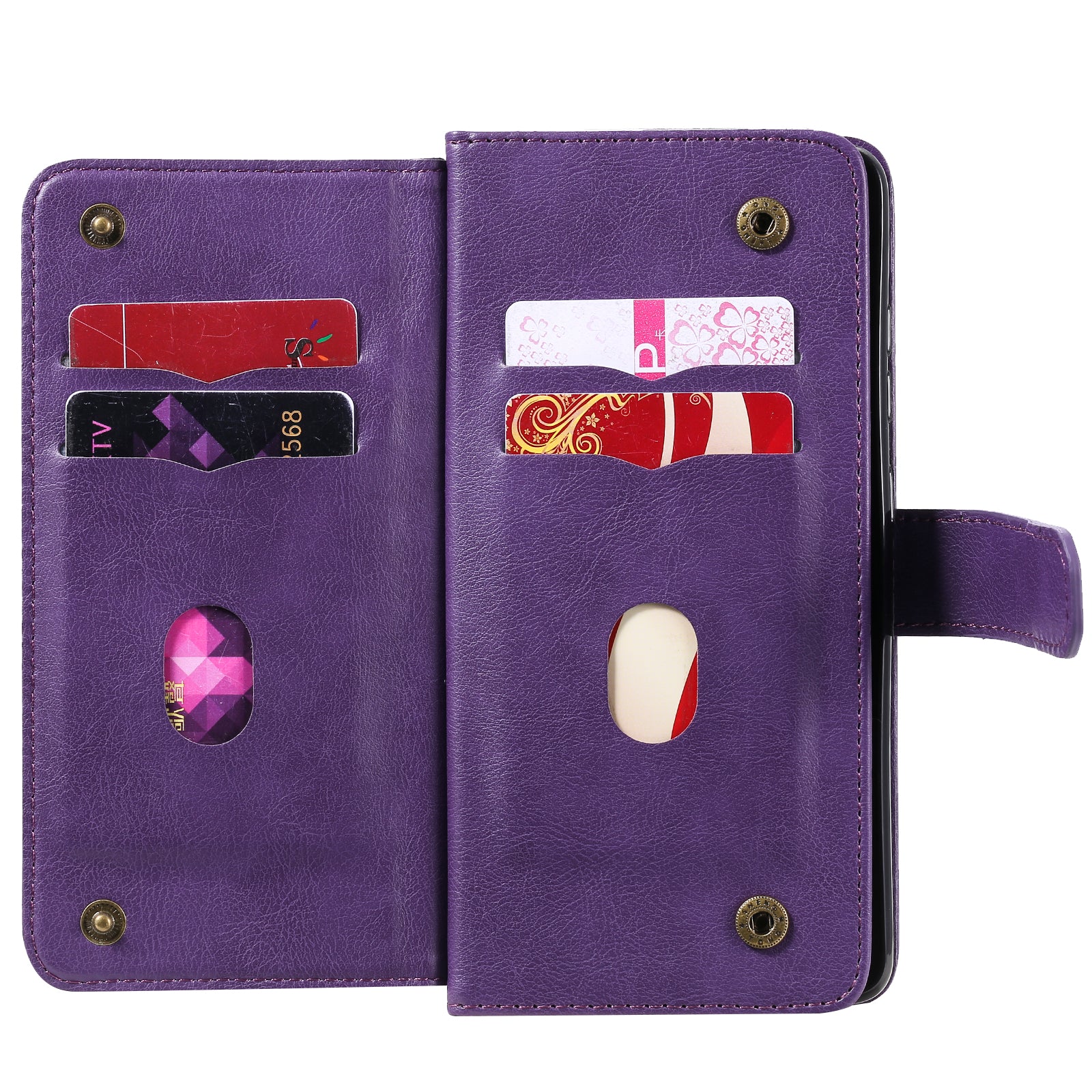 For Samsung Galaxy S20 FE 4G/S20 Fan Edition 4G/S20 FE 5G/S20 Fan Edition 5G/S20 Lite/S20 FE 2022 KT Multi-functional Series-1 New Arrival Leather Cover Shell with KT Multi-functional Series-1 10 Card Slots - Purple