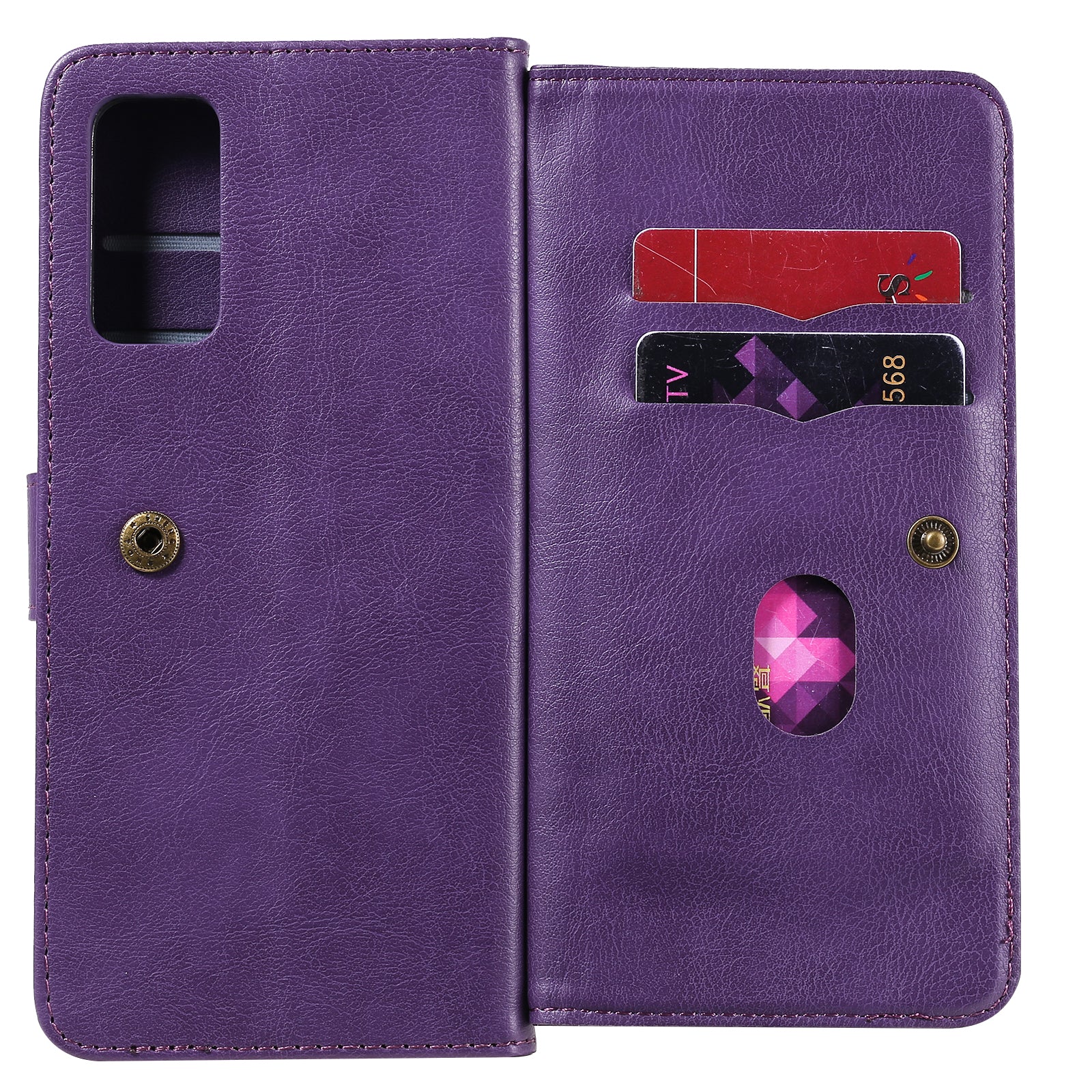 For Samsung Galaxy S20 FE 4G/S20 Fan Edition 4G/S20 FE 5G/S20 Fan Edition 5G/S20 Lite/S20 FE 2022 KT Multi-functional Series-1 New Arrival Leather Cover Shell with KT Multi-functional Series-1 10 Card Slots - Purple