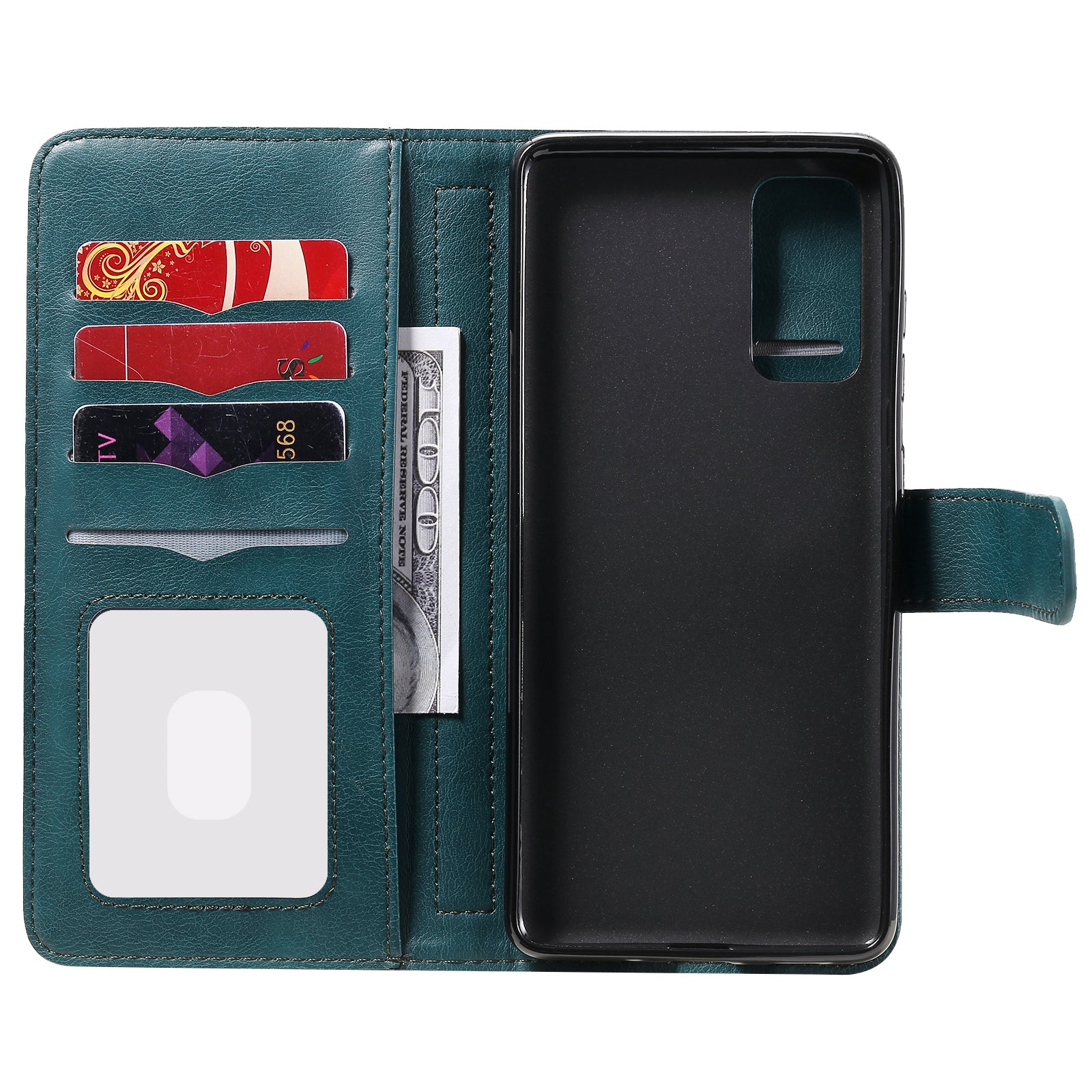 For Samsung Galaxy S20 FE 4G/S20 Fan Edition 4G/S20 FE 5G/S20 Fan Edition 5G/S20 Lite/S20 FE 2022 KT Multi-functional Series-1 New Arrival Leather Cover Shell with KT Multi-functional Series-1 10 Card Slots - Green