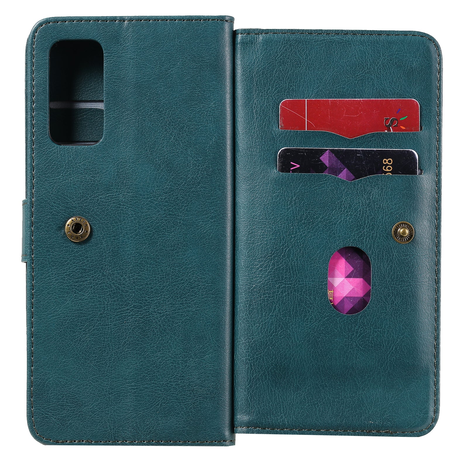 For Samsung Galaxy S20 FE 4G/S20 Fan Edition 4G/S20 FE 5G/S20 Fan Edition 5G/S20 Lite/S20 FE 2022 KT Multi-functional Series-1 New Arrival Leather Cover Shell with KT Multi-functional Series-1 10 Card Slots - Green