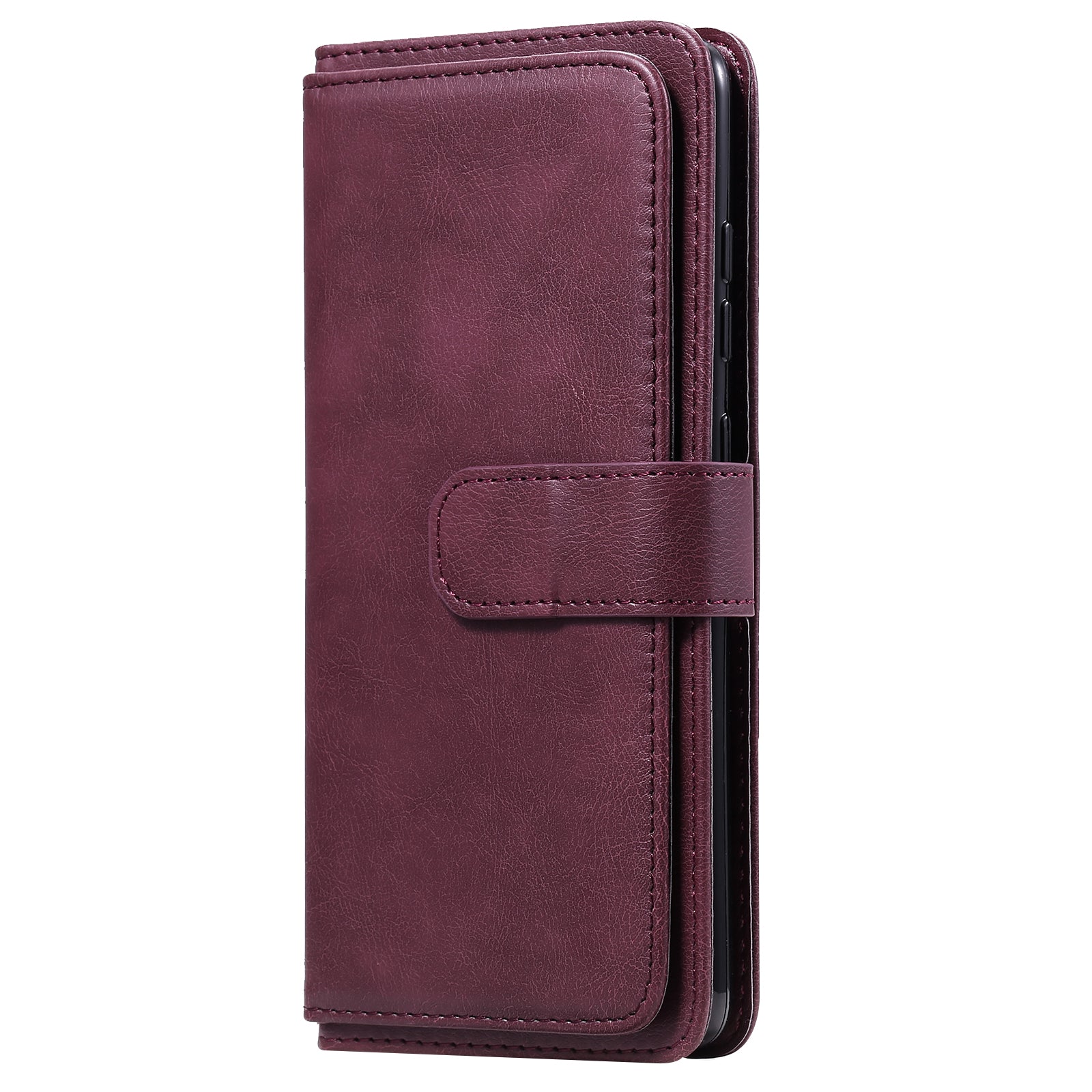 For Samsung Galaxy S20 FE 4G/S20 Fan Edition 4G/S20 FE 5G/S20 Fan Edition 5G/S20 Lite/S20 FE 2022 KT Multi-functional Series-1 New Arrival Leather Cover Shell with KT Multi-functional Series-1 10 Card Slots - Wine Red