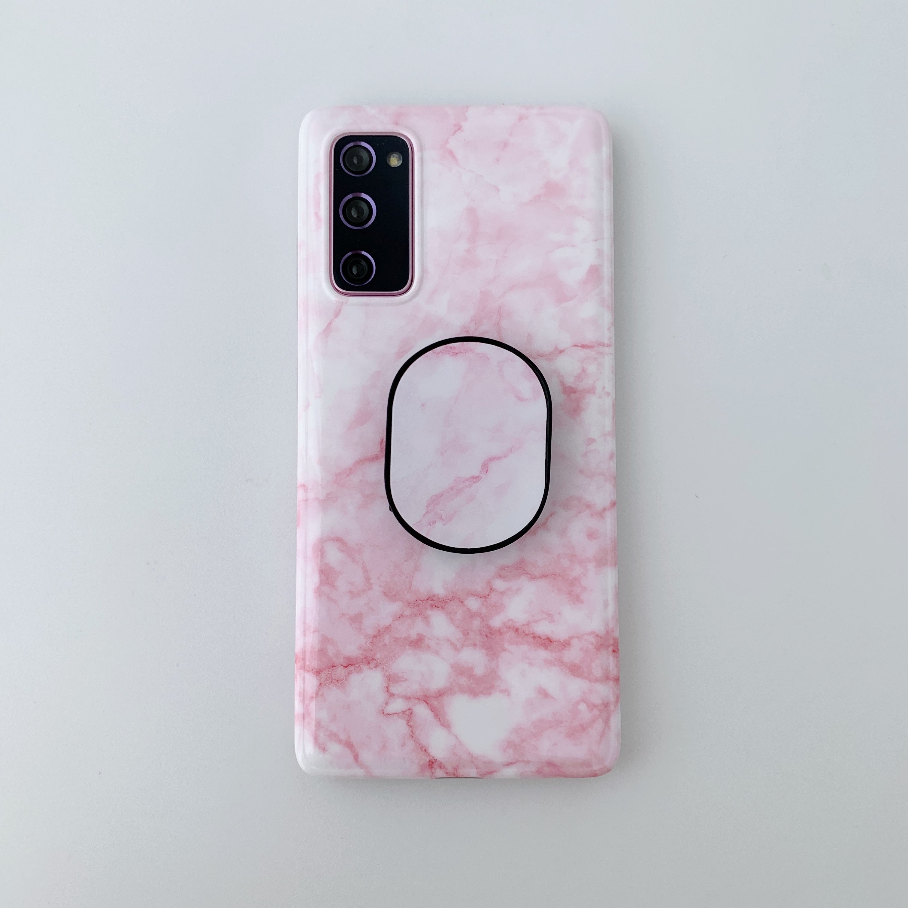 For Samsung Galaxy S20 FE 4G/5G/S20 Lite/S20 FE 2022 Kickstand Simple Marble Patterned TPU Cover - Style A