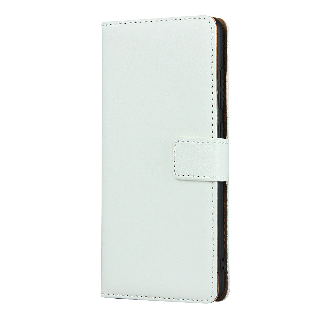 For Samsung Galaxy S20 FE 4G/5G/S20 Lite/S20 FE 2022 Split Leather Shell Wallet Stand Mobile Phone Cover - White