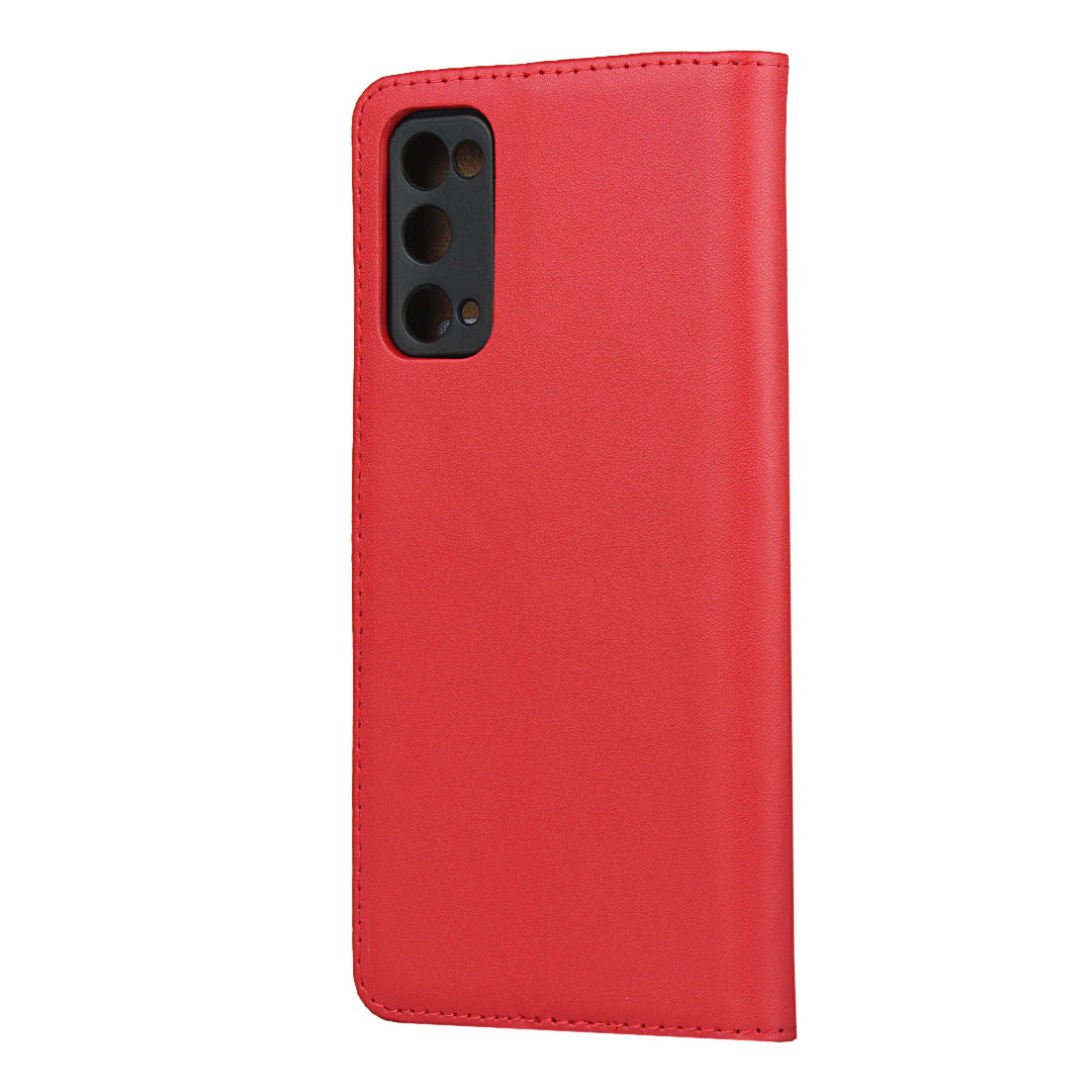 For Samsung Galaxy S20 FE 4G/5G/S20 Lite/S20 FE 2022 Split Leather Shell Wallet Stand Mobile Phone Cover - Red