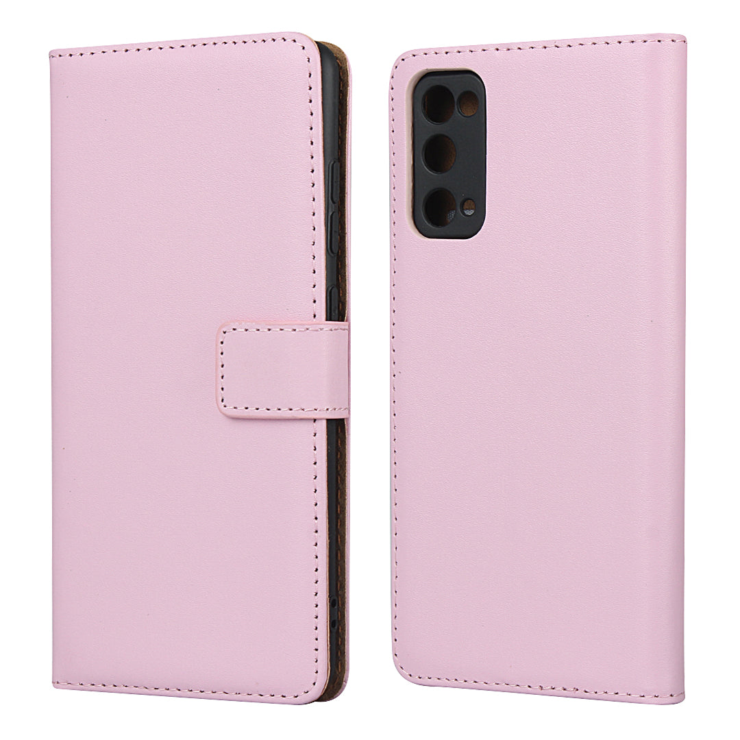 For Samsung Galaxy S20 FE 4G/5G/S20 Lite/S20 FE 2022 Split Leather Shell Wallet Stand Mobile Phone Cover - Pink