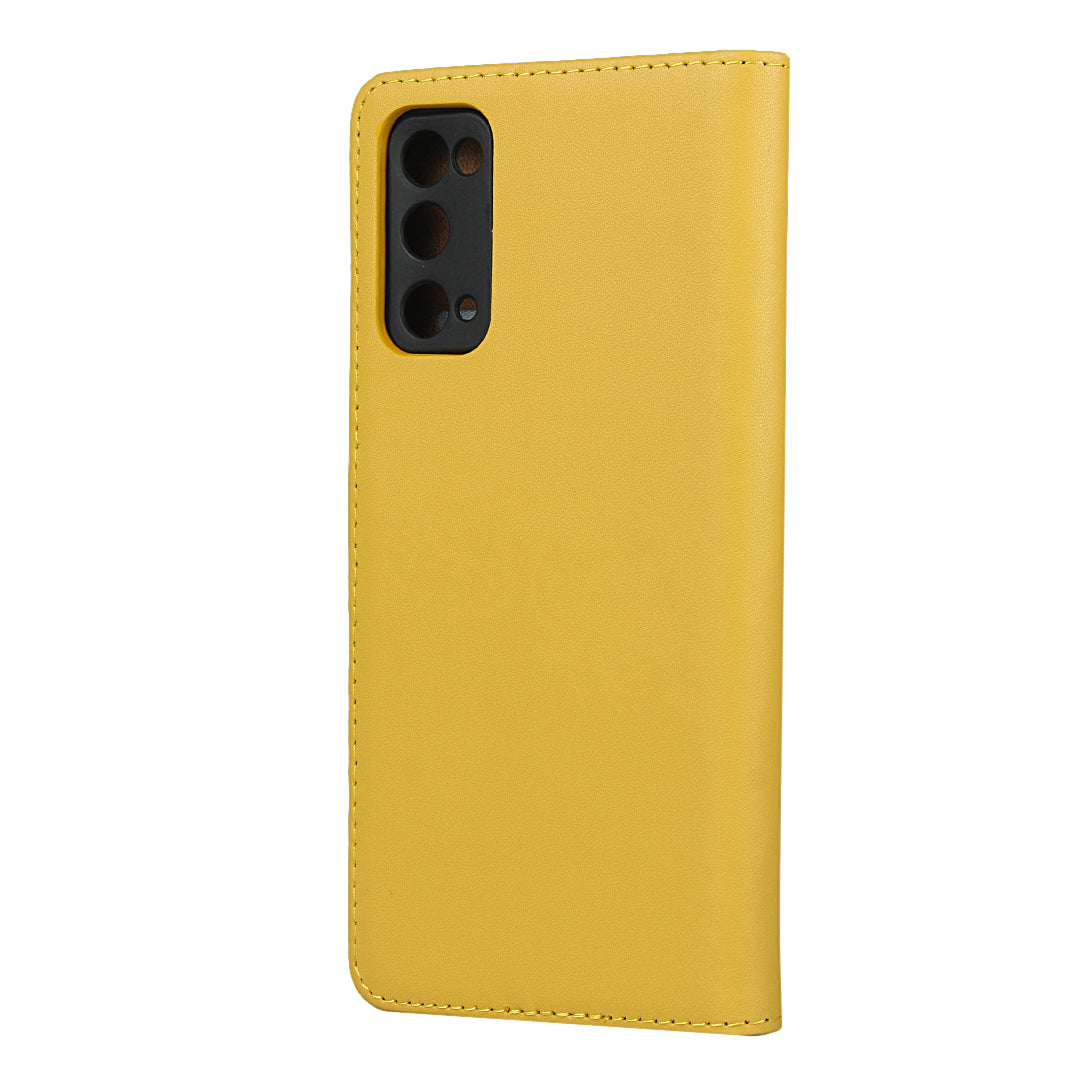 For Samsung Galaxy S20 FE 4G/5G/S20 Lite/S20 FE 2022 Split Leather Shell Wallet Stand Mobile Phone Cover - Yellow