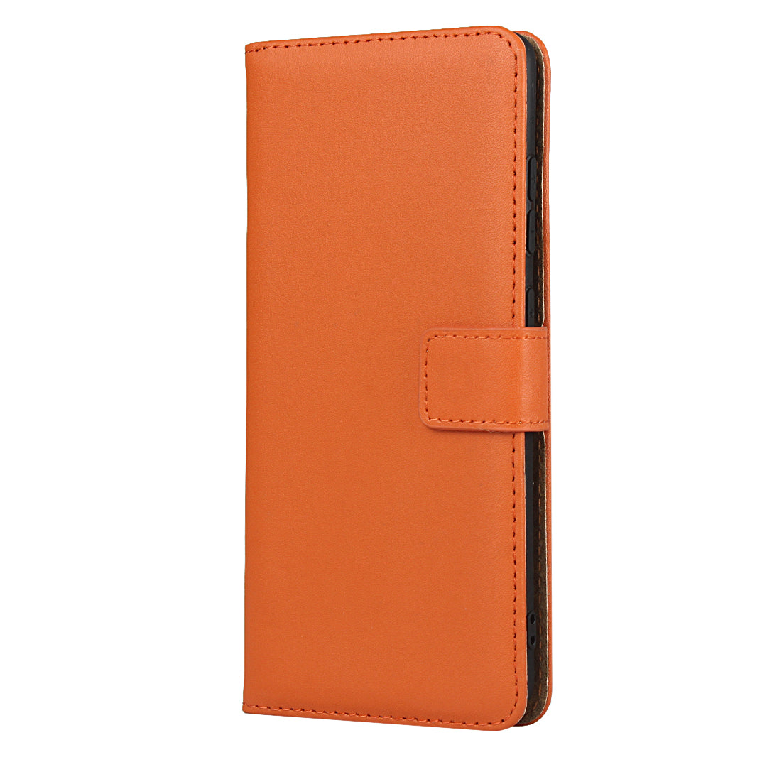 For Samsung Galaxy S20 FE 4G/5G/S20 Lite/S20 FE 2022 Split Leather Shell Wallet Stand Mobile Phone Cover - Orange