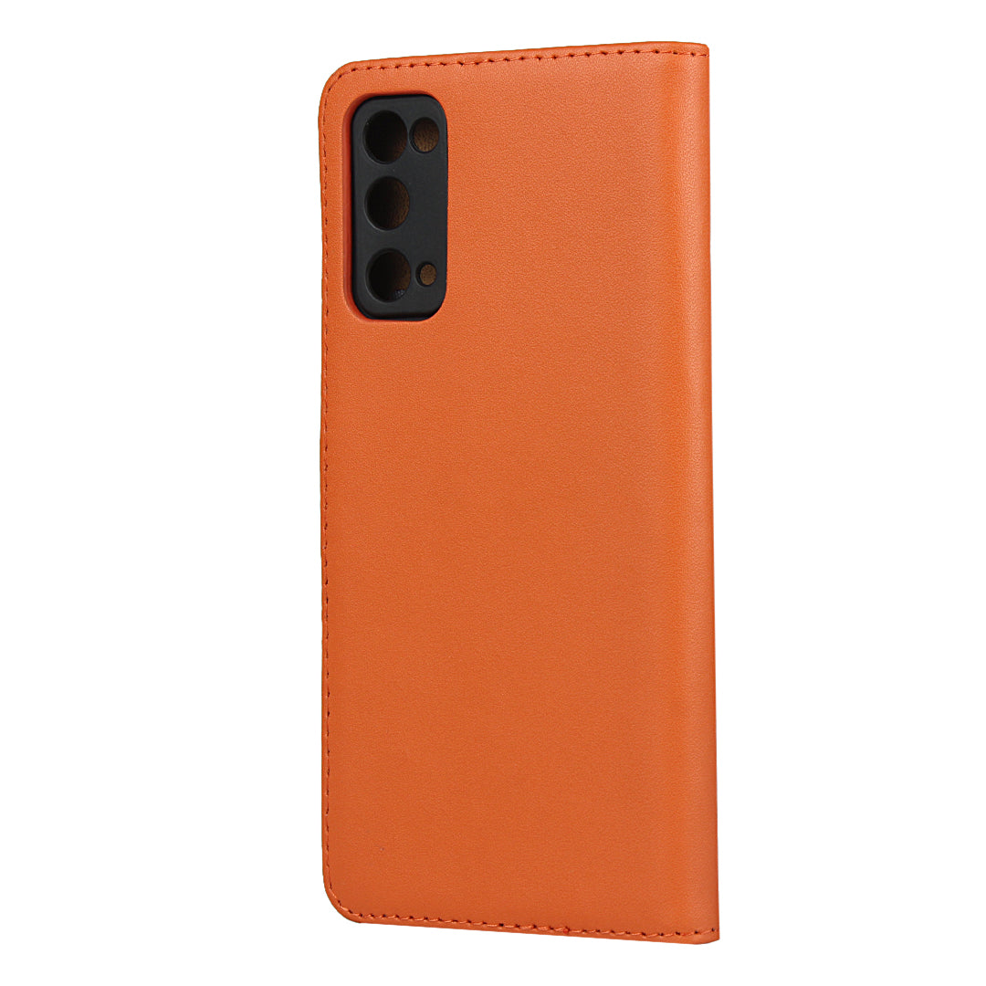 For Samsung Galaxy S20 FE 4G/5G/S20 Lite/S20 FE 2022 Split Leather Shell Wallet Stand Mobile Phone Cover - Orange