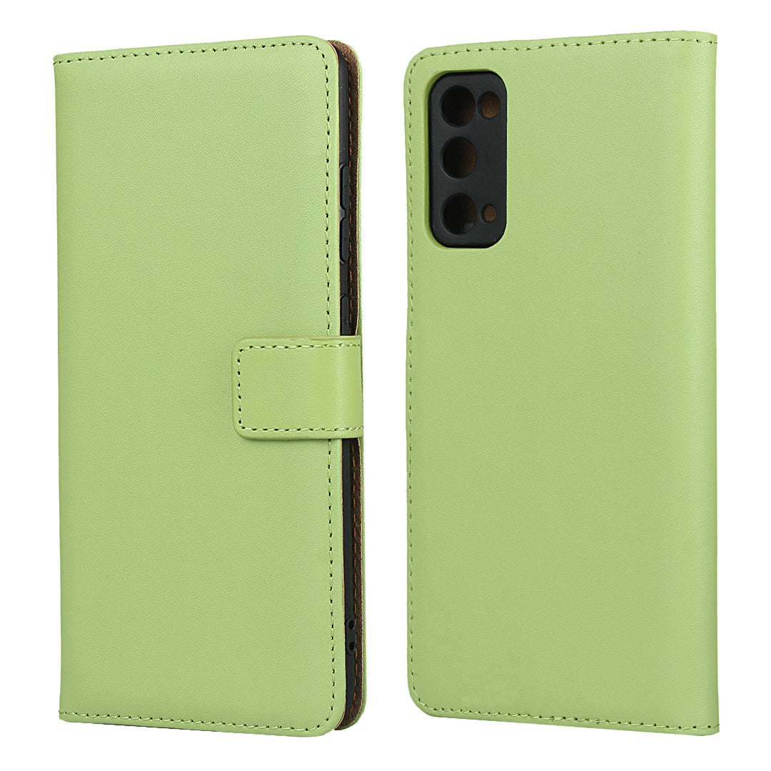 For Samsung Galaxy S20 FE 4G/5G/S20 Lite/S20 FE 2022 Split Leather Shell Wallet Stand Mobile Phone Cover - Green