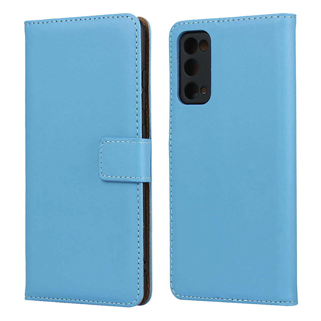 For Samsung Galaxy S20 FE 4G/5G/S20 Lite/S20 FE 2022 Split Leather Shell Wallet Stand Mobile Phone Cover - Blue