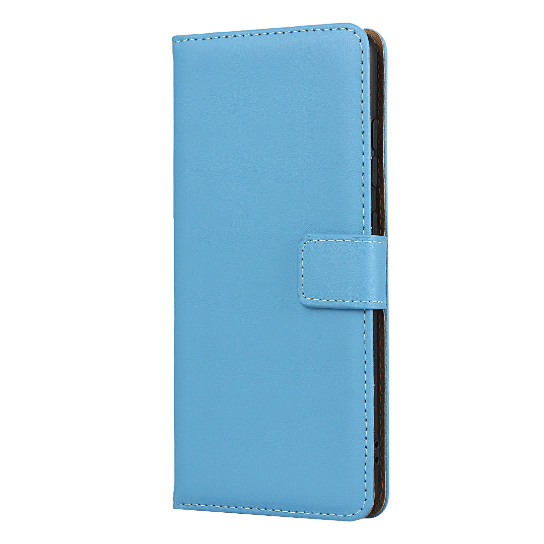 For Samsung Galaxy S20 FE 4G/5G/S20 Lite/S20 FE 2022 Split Leather Shell Wallet Stand Mobile Phone Cover - Blue