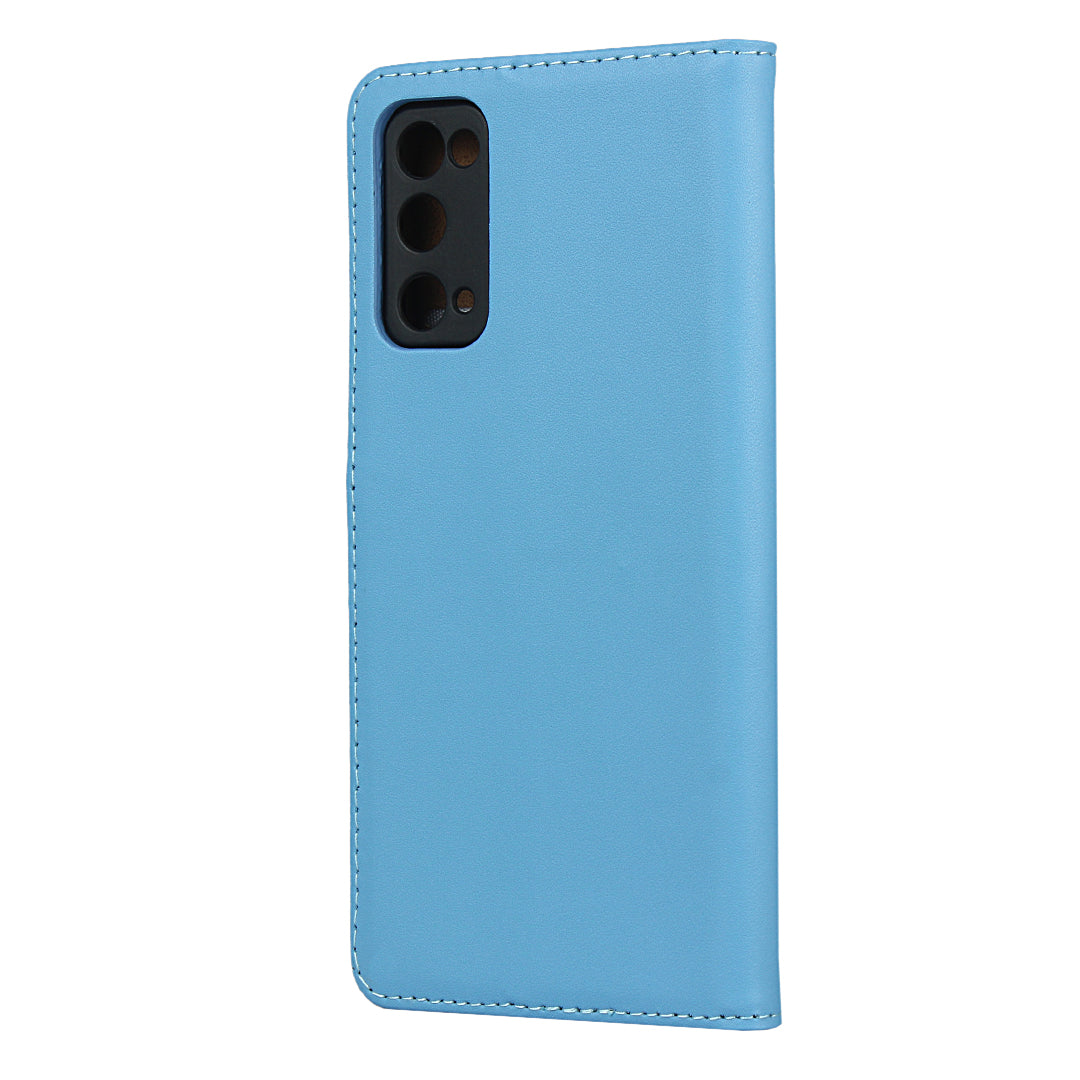 For Samsung Galaxy S20 FE 4G/5G/S20 Lite/S20 FE 2022 Split Leather Shell Wallet Stand Mobile Phone Cover - Blue