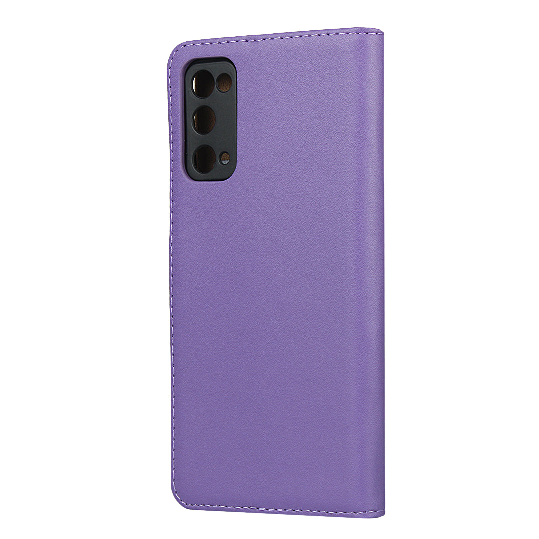 For Samsung Galaxy S20 FE 4G/5G/S20 Lite/S20 FE 2022 Split Leather Shell Wallet Stand Mobile Phone Cover - Purple