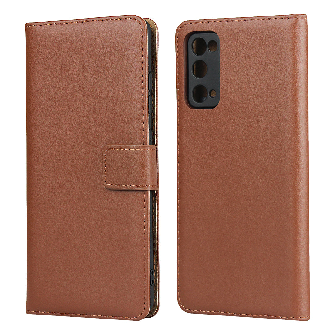 For Samsung Galaxy S20 FE 4G/5G/S20 Lite/S20 FE 2022 Split Leather Shell Wallet Stand Mobile Phone Cover - Brown