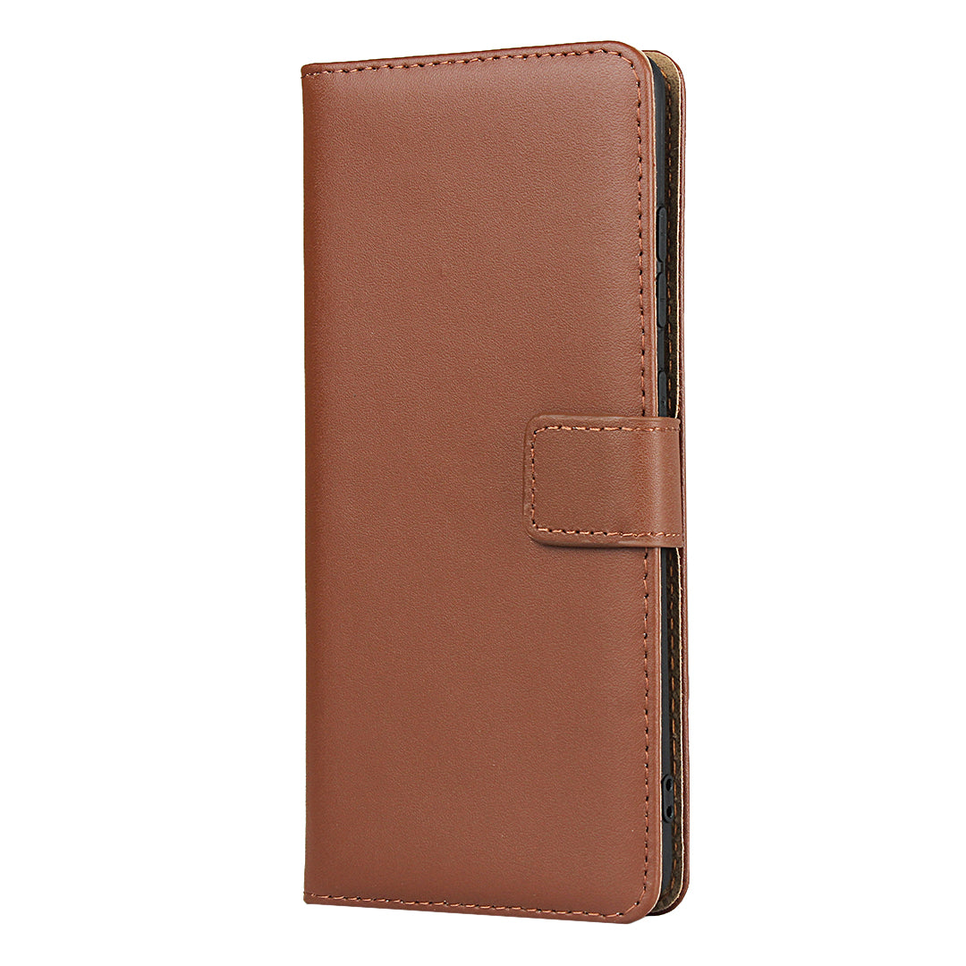 For Samsung Galaxy S20 FE 4G/5G/S20 Lite/S20 FE 2022 Split Leather Shell Wallet Stand Mobile Phone Cover - Brown