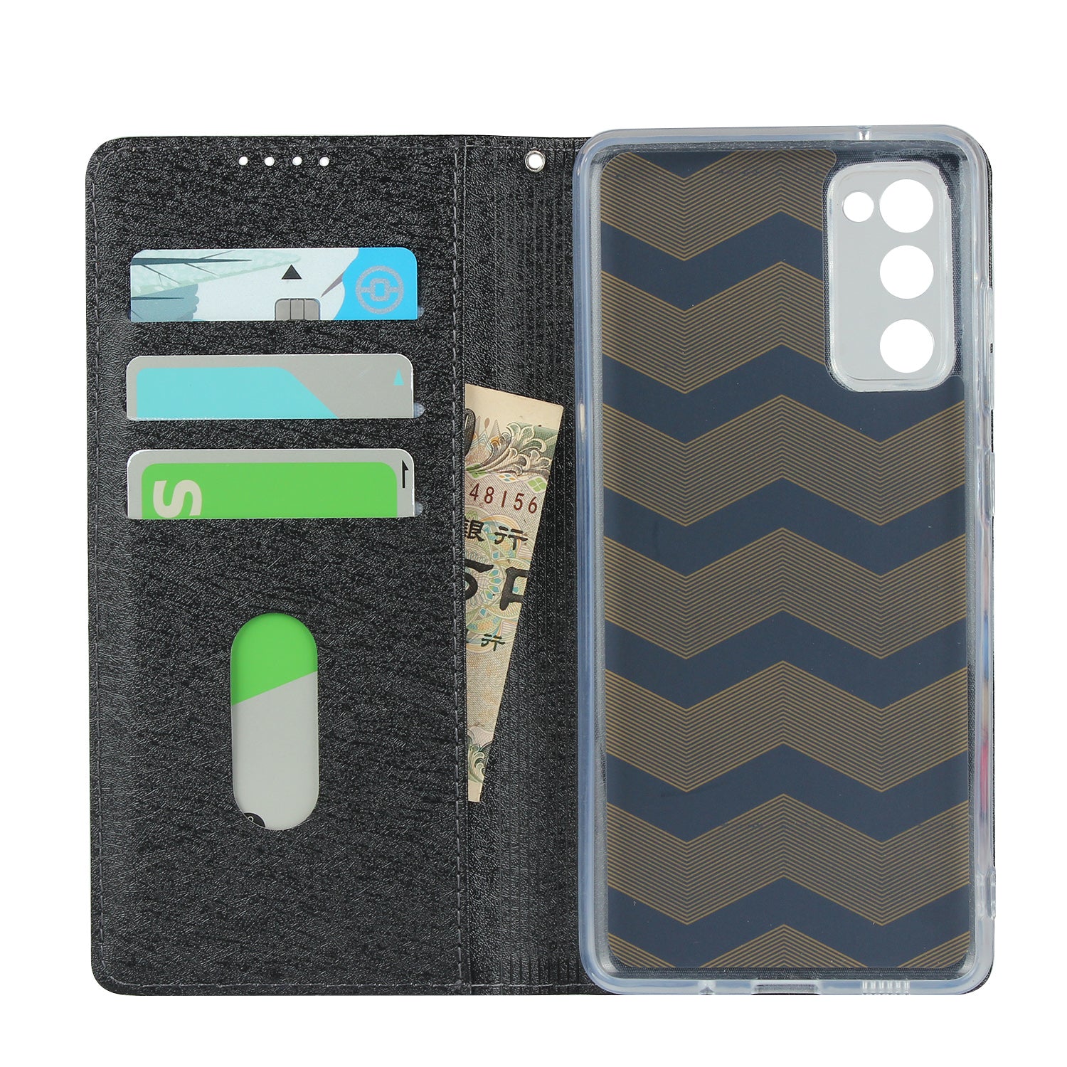 Silk Skin Leather Wallet Stand Protective Phone Case for Samsung Galaxy S20 FE/S20 Fan Edition/S20 FE 5G/S20 Fan Edition 5G - Black