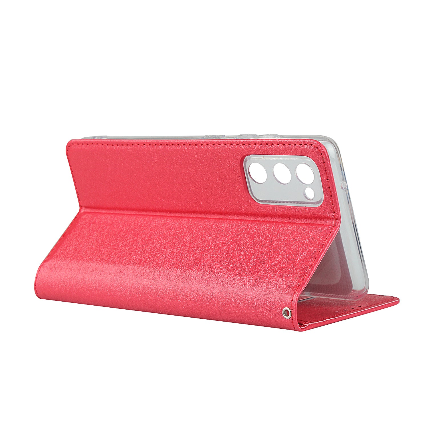 Silk Skin Leather Wallet Stand Protective Phone Case for Samsung Galaxy S20 FE/S20 Fan Edition/S20 FE 5G/S20 Fan Edition 5G - Red