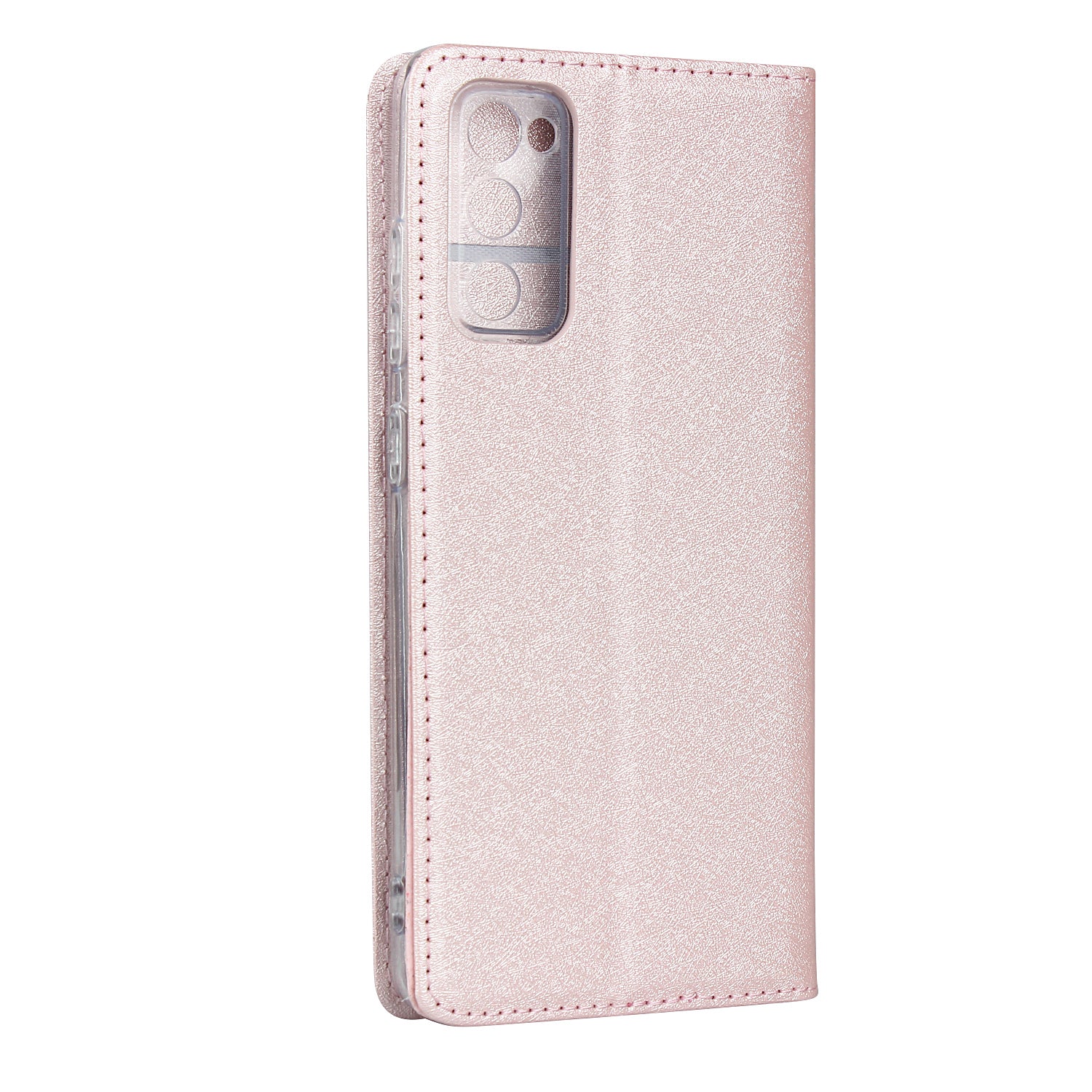 Silk Skin Leather Wallet Stand Protective Phone Case for Samsung Galaxy S20 FE/S20 Fan Edition/S20 FE 5G/S20 Fan Edition 5G - Rose Gold