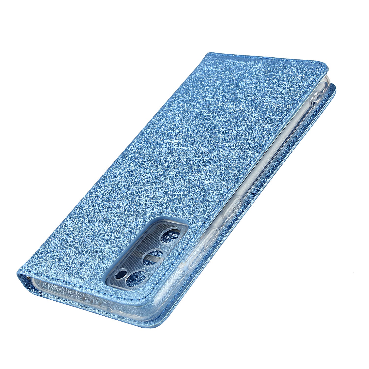 Silk Skin Leather Wallet Stand Protective Phone Case for Samsung Galaxy S20 FE/S20 Fan Edition/S20 FE 5G/S20 Fan Edition 5G - Blue