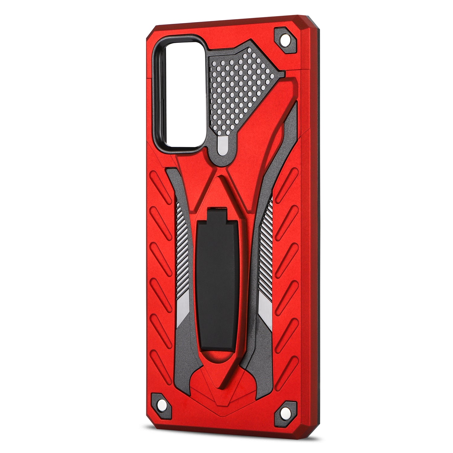 For Samsung Galaxy S20 FE 4G/5G/S20 Lite/S20 FE 2022 Phantom Knight Style TPU PC Shell Kickstand Case - Red