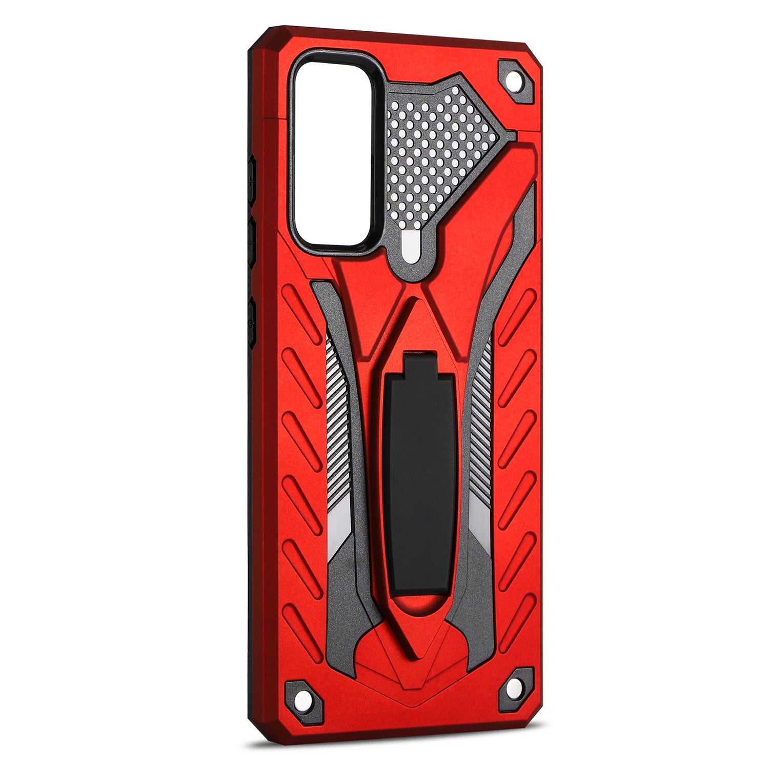 For Samsung Galaxy S20 FE 4G/5G/S20 Lite/S20 FE 2022 Phantom Knight Style TPU PC Shell Kickstand Case - Red