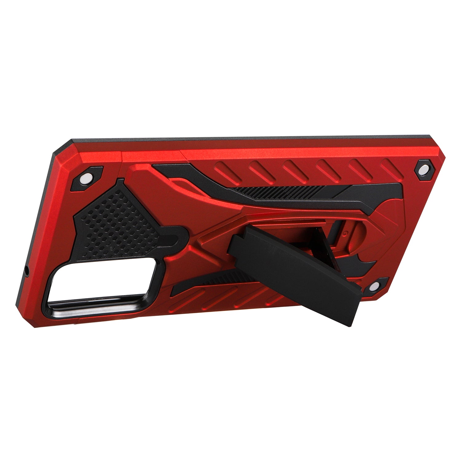 For Samsung Galaxy S20 FE 4G/5G/S20 Lite/S20 FE 2022 Phantom Knight Style TPU PC Shell Kickstand Case - Red