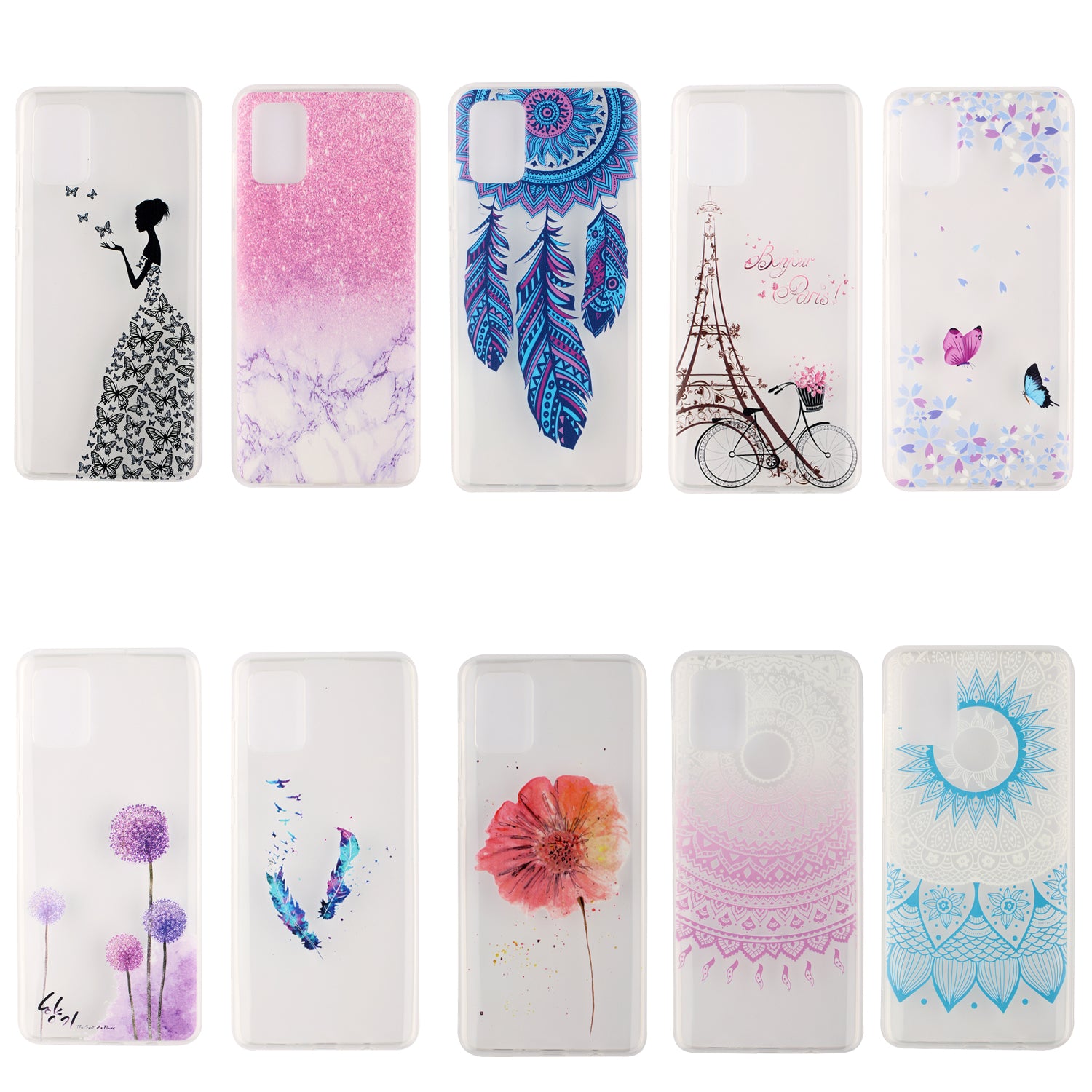 High Transmittance Shell Pattern Printing TPU Phone Case for Samsung Galaxy S20 FE/S20 FE 5G/S20 Lite - Girl