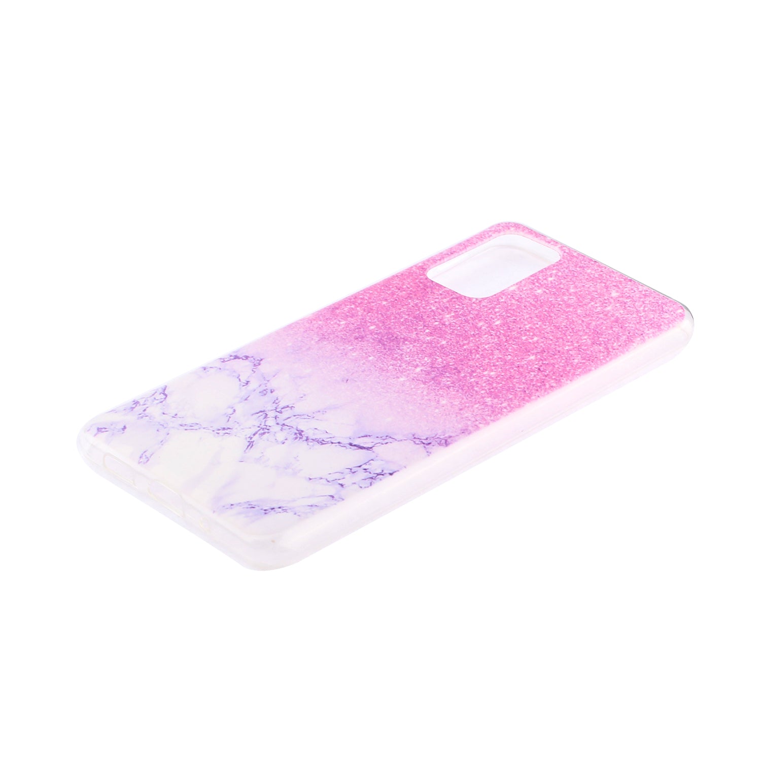 High Transmittance Shell Pattern Printing TPU Phone Case for Samsung Galaxy S20 FE/S20 FE 5G/S20 Lite - Pink Glitter Powder