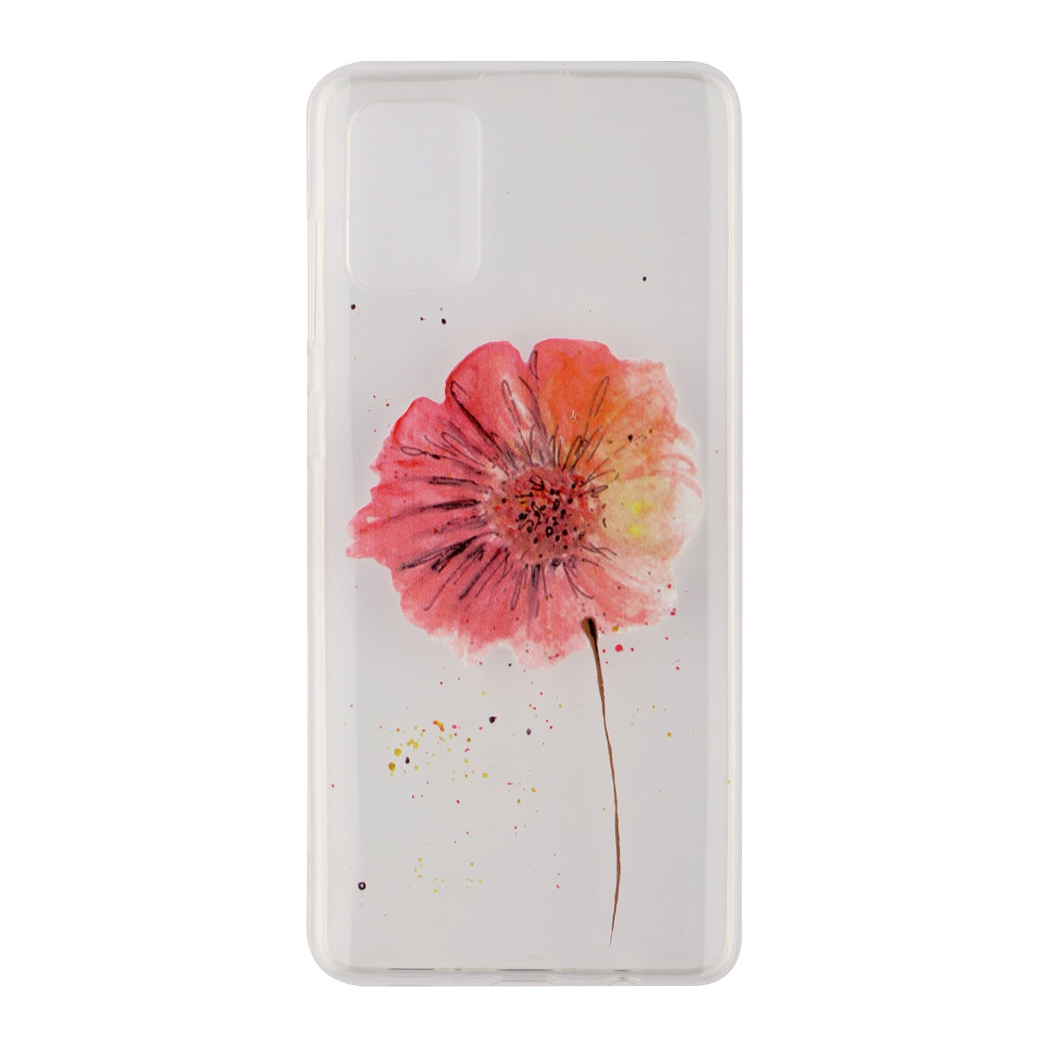 High Transmittance Shell Pattern Printing TPU Phone Case for Samsung Galaxy S20 FE/S20 FE 5G/S20 Lite - Orange Flower