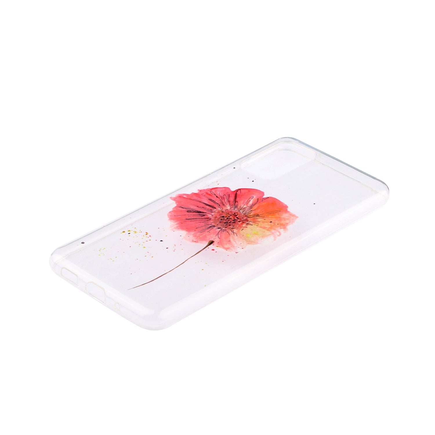 High Transmittance Shell Pattern Printing TPU Phone Case for Samsung Galaxy S20 FE/S20 FE 5G/S20 Lite - Orange Flower