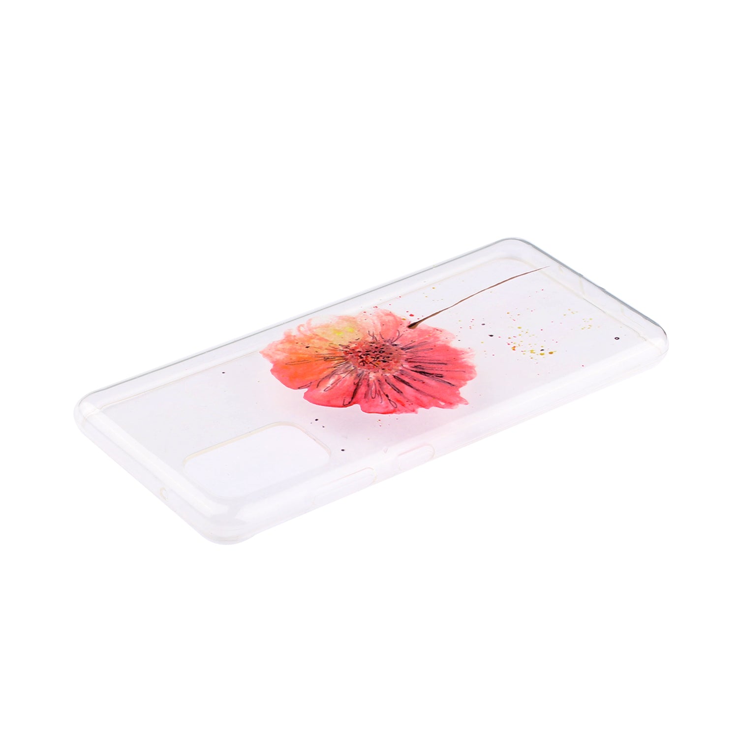 High Transmittance Shell Pattern Printing TPU Phone Case for Samsung Galaxy S20 FE/S20 FE 5G/S20 Lite - Orange Flower