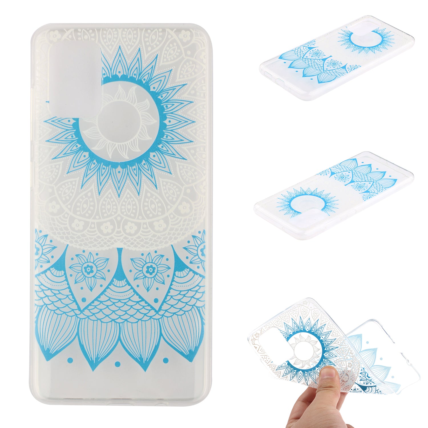 High Transmittance Shell Pattern Printing TPU Phone Case for Samsung Galaxy S20 FE/S20 FE 5G/S20 Lite - Lace Flower