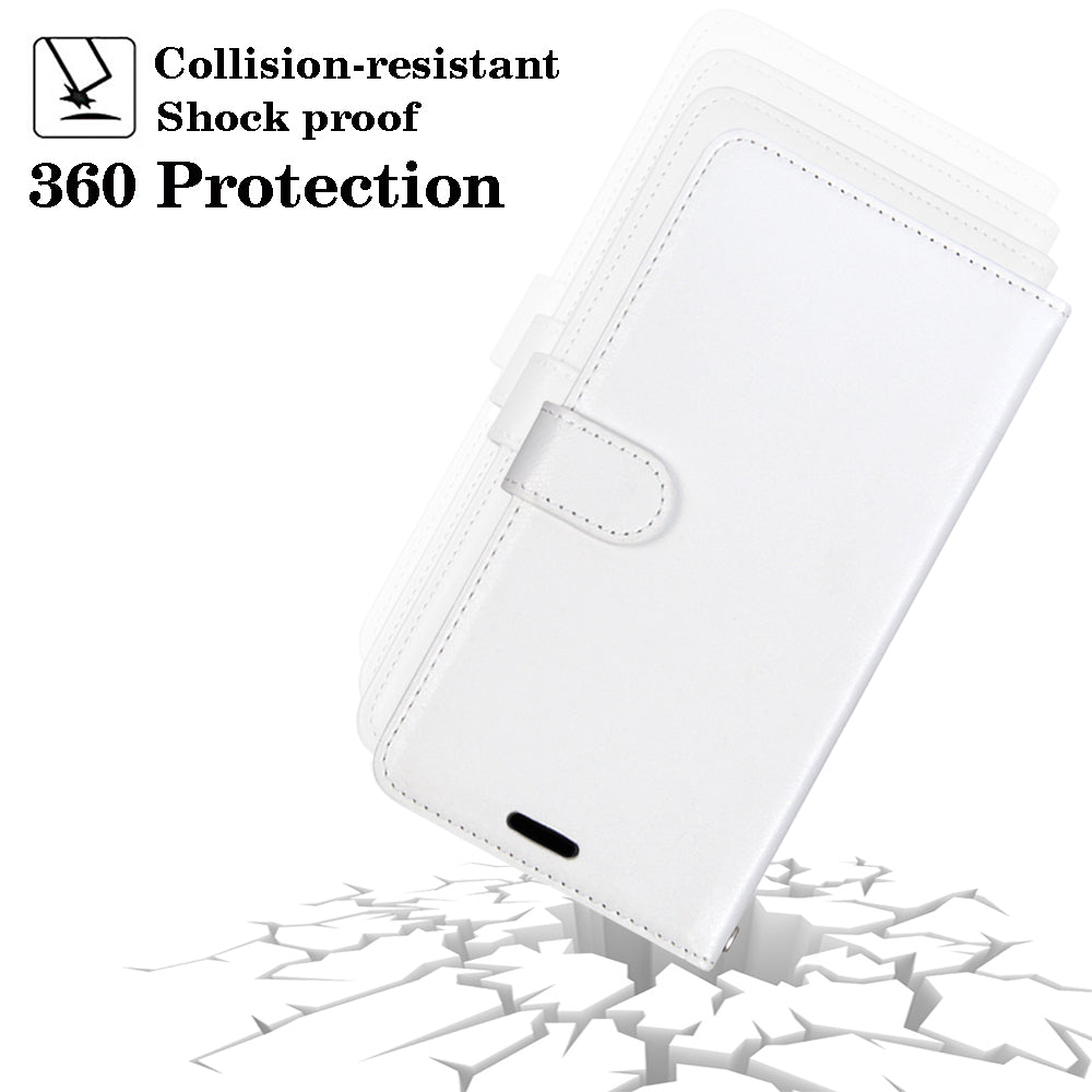 Wallet Stand Leather Shell Magnetic Clasp Protective Cover for Samsung Galaxy S20 FE/S20 Fan Edition/S20 FE 5G/S20 Fan Edition 5G/S20 Lite - White