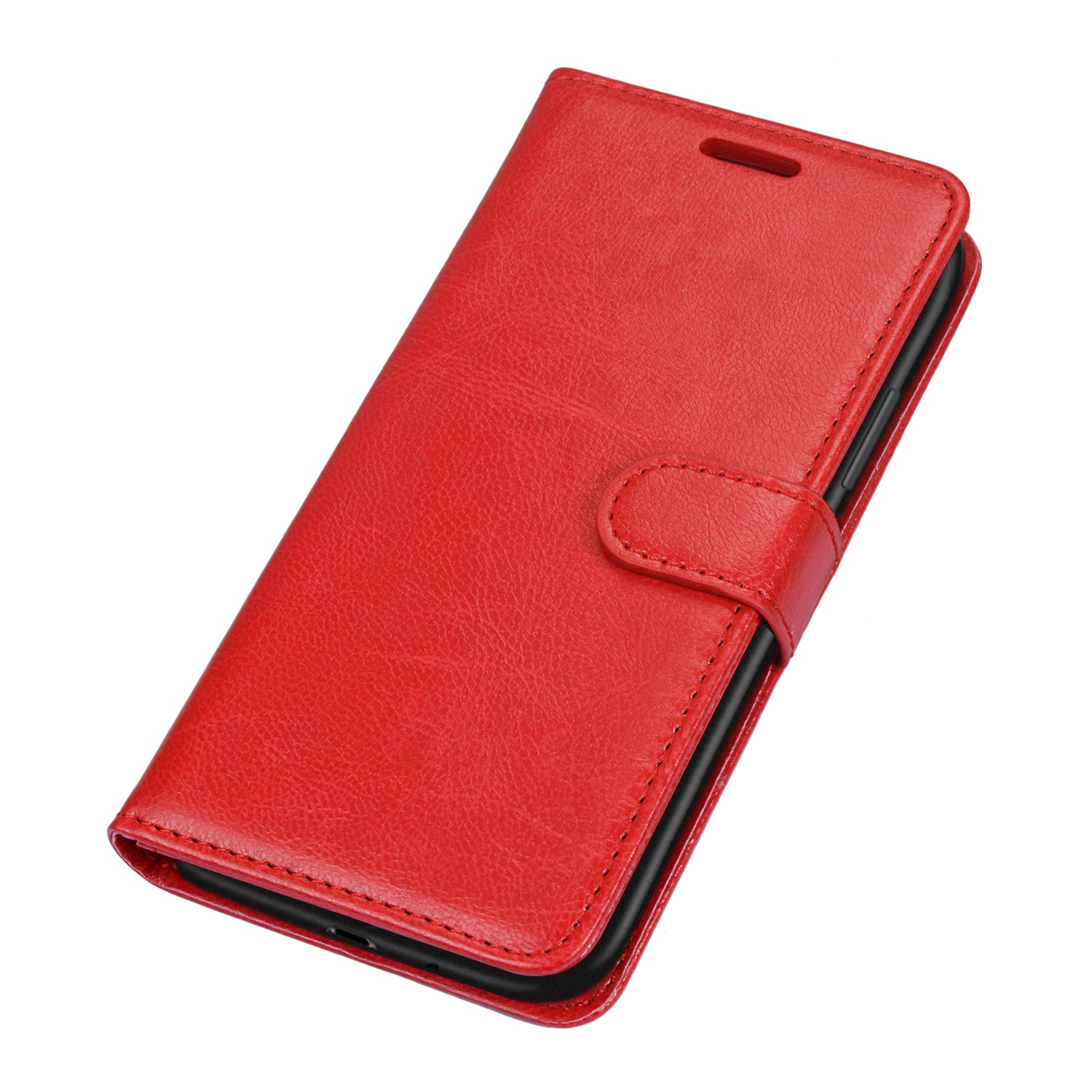 Wallet Stand Leather Shell Magnetic Clasp Protective Cover for Samsung Galaxy S20 FE/S20 Fan Edition/S20 FE 5G/S20 Fan Edition 5G/S20 Lite - Red