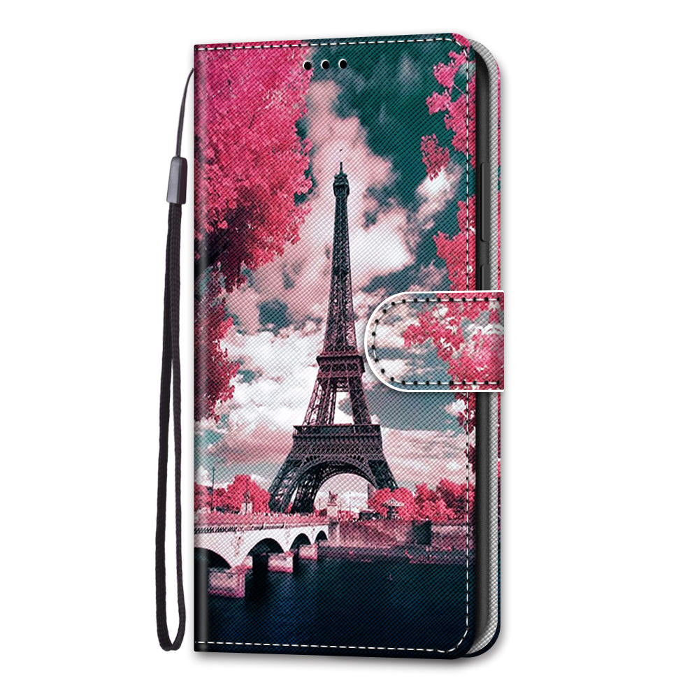 For Samsung Galaxy S20 FE 4G/5G/S20 Lite/S20 FE 2022 Anti-Drop Wallet Stand Case Pattern Printing Shell - Eiffel Tower