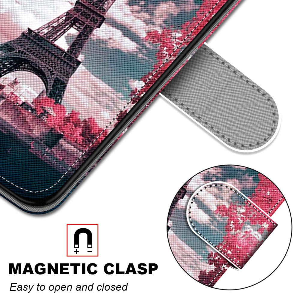 For Samsung Galaxy S20 FE 4G/5G/S20 Lite/S20 FE 2022 Anti-Drop Wallet Stand Case Pattern Printing Shell - Eiffel Tower