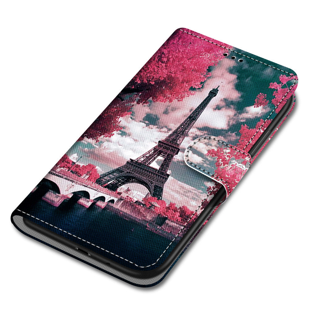 For Samsung Galaxy S20 FE 4G/5G/S20 Lite/S20 FE 2022 Anti-Drop Wallet Stand Case Pattern Printing Shell - Eiffel Tower