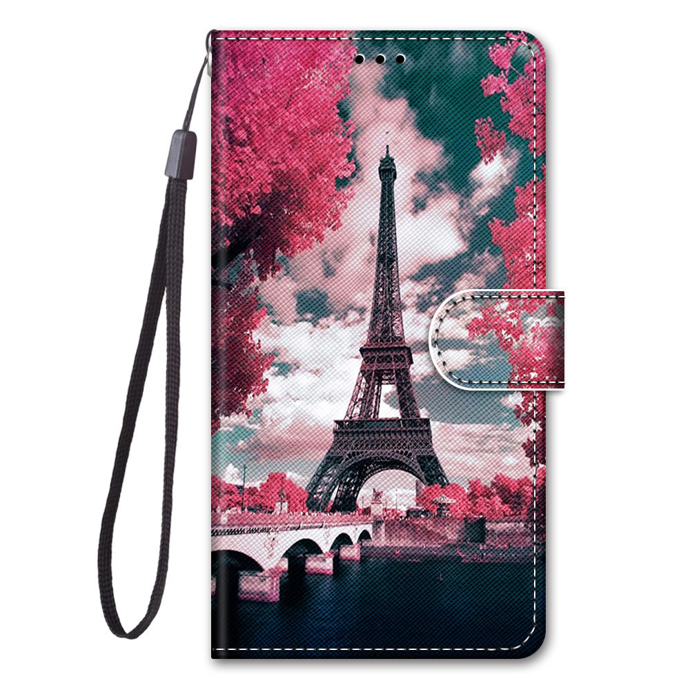 For Samsung Galaxy S20 FE 4G/5G/S20 Lite/S20 FE 2022 Anti-Drop Wallet Stand Case Pattern Printing Shell - Eiffel Tower