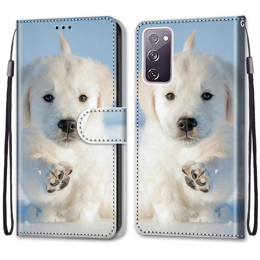 For Samsung Galaxy S20 FE 4G/5G/S20 Lite/S20 FE 2022 Anti-Drop Wallet Stand Case Pattern Printing Shell - Lite Dog